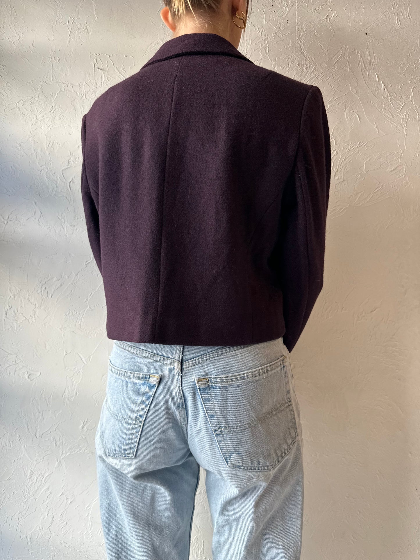 Vintage 'Pendleton' Purple Cropped Wool Jacket / Small