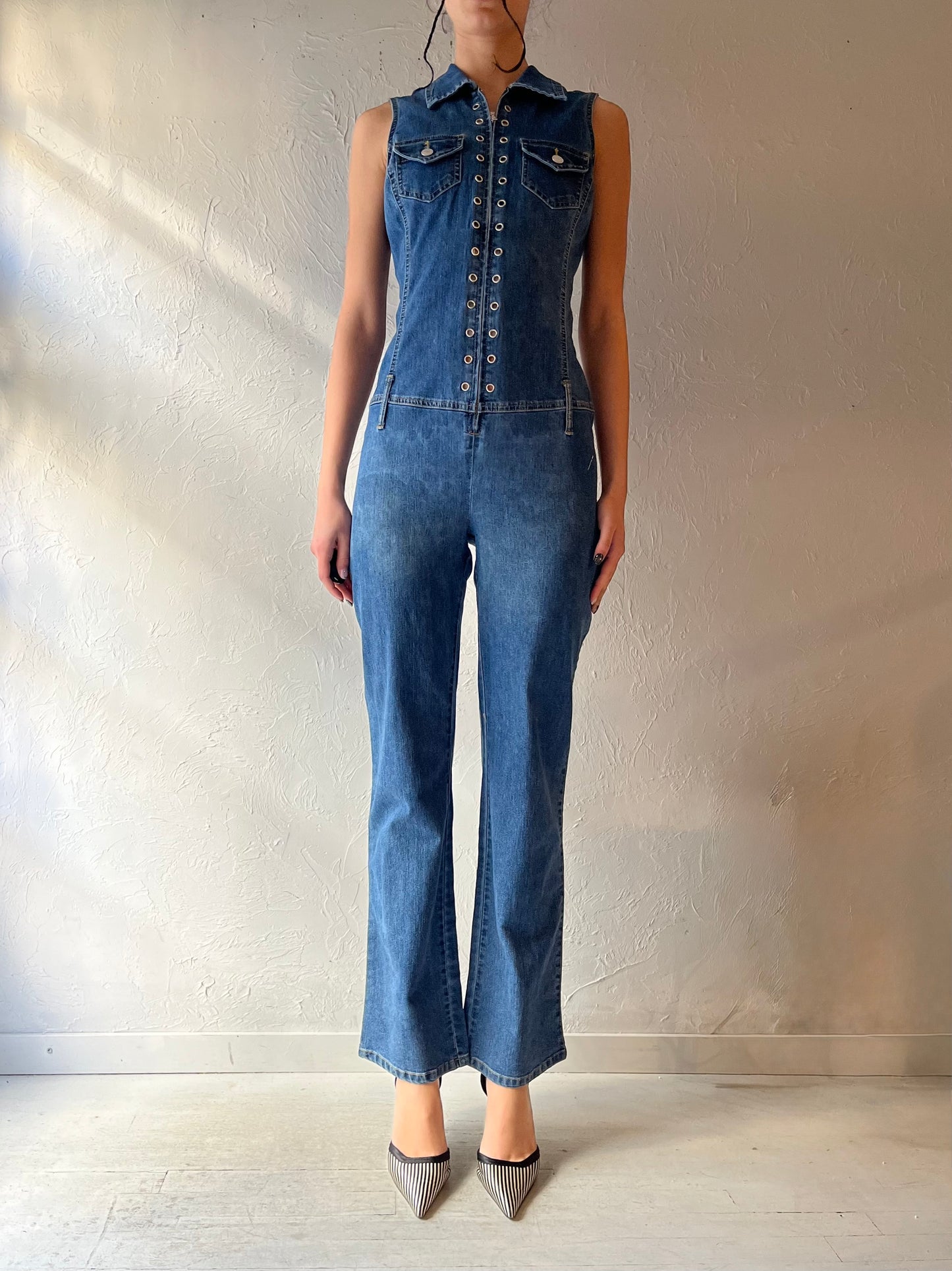 Y2k 'No Boundaries' Denim Jumpsuit / Medium