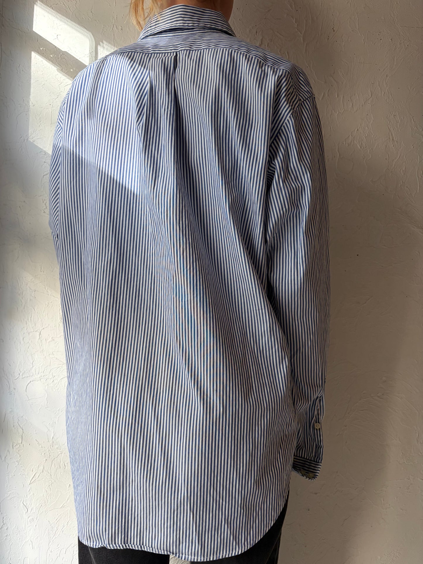 Y2k 'Ralph Lauren' Striped Button Up Shirt / Large