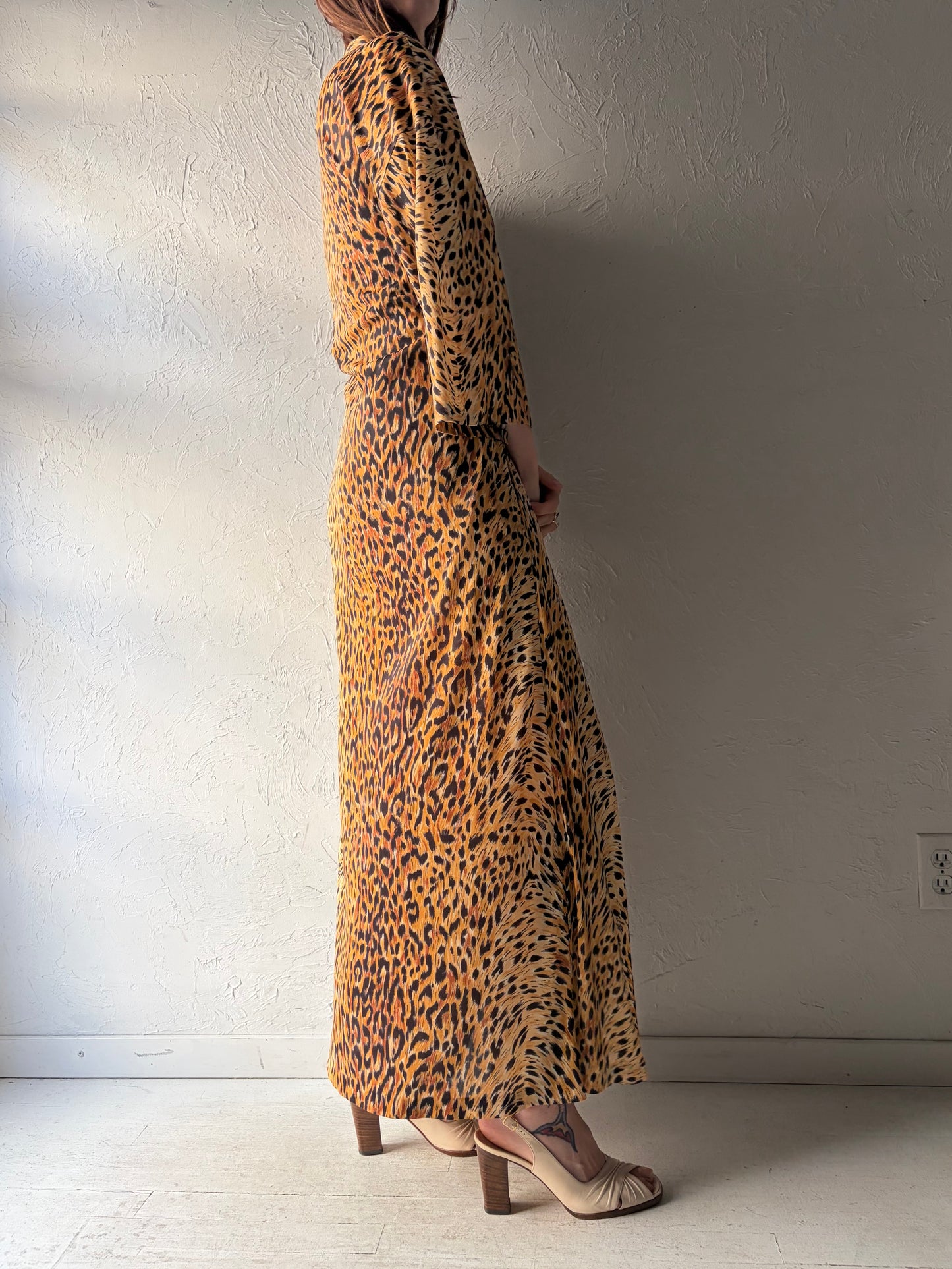 70s 'Lady Guil' Leopard Print Robe / Large