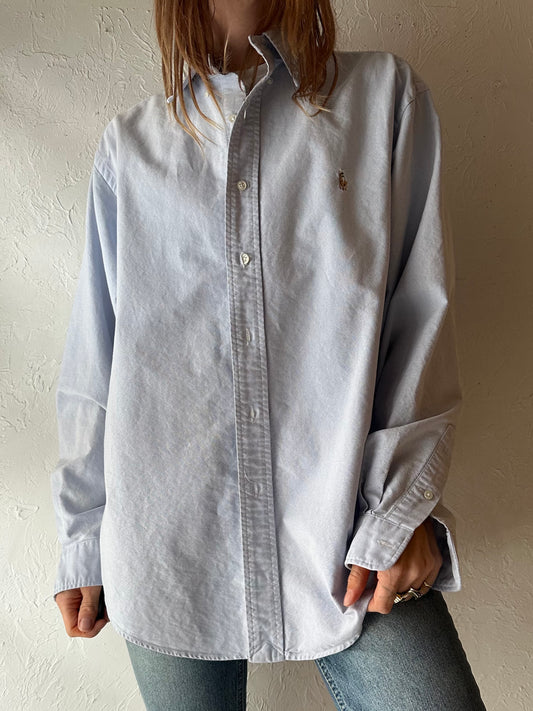 Y2k 'Ralph Lauren' Baby Blue Button up Shirt / Small