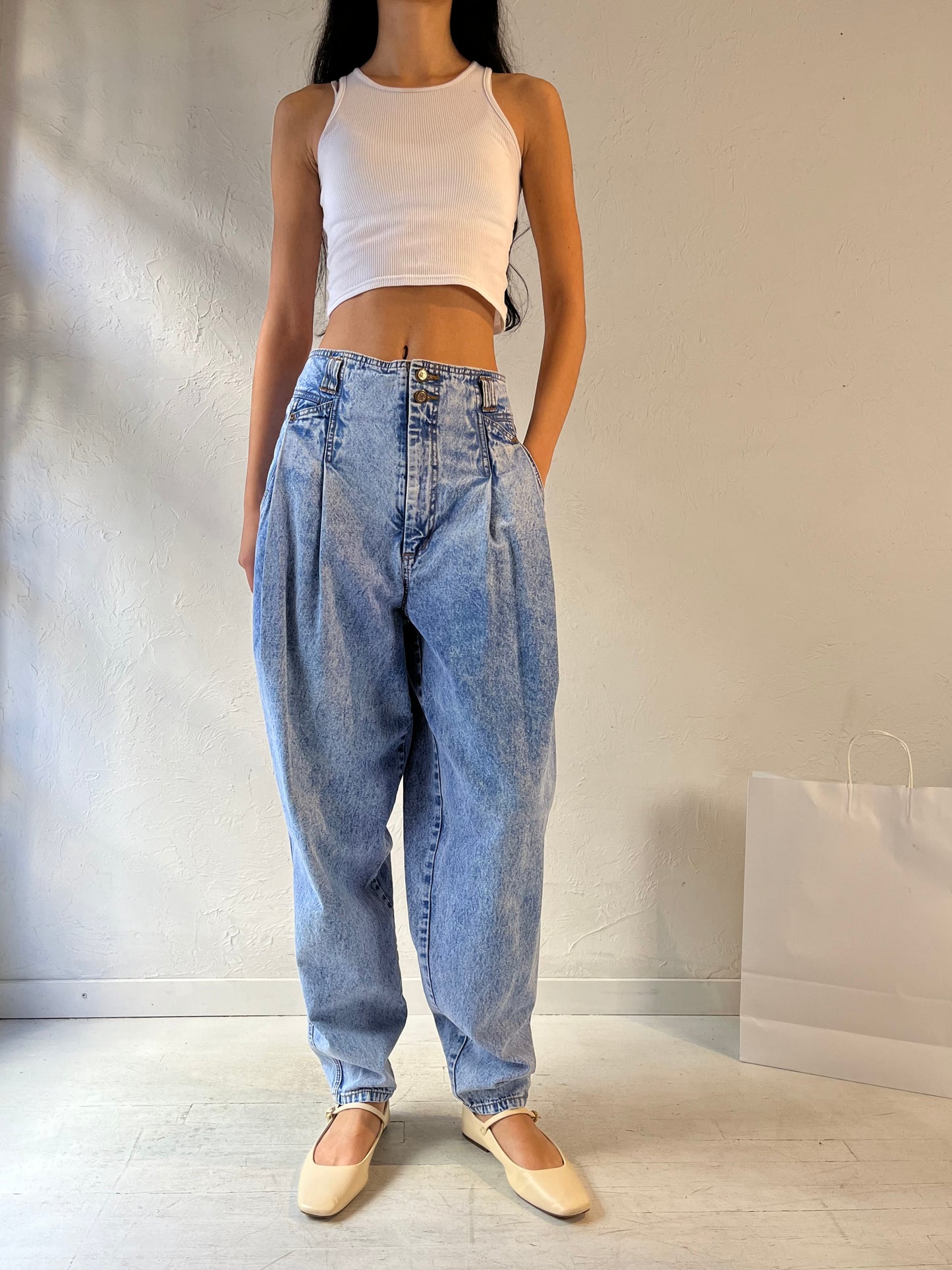 90s ‘Bill Bass’ Baggy Acid Wash Jeans / Medium