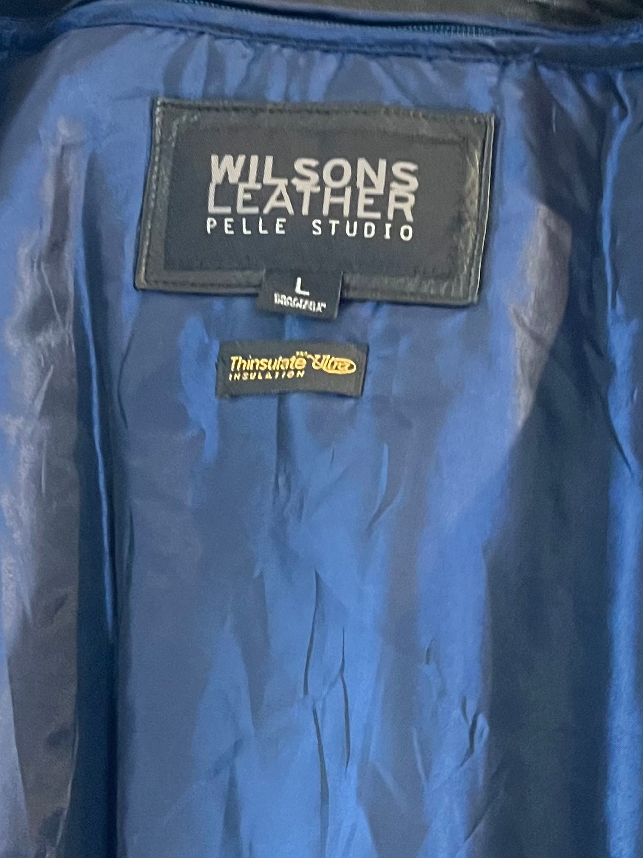 Y2k 'Wilsons' Black Leather Jacket / Large