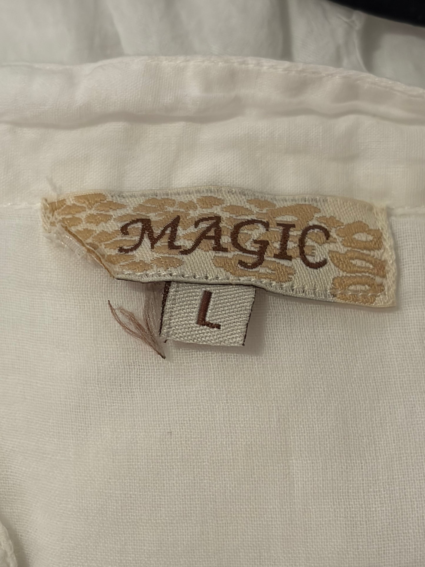Vintage 'Magic' White Cotton Crochet Hippie Maxi Dress / Medium