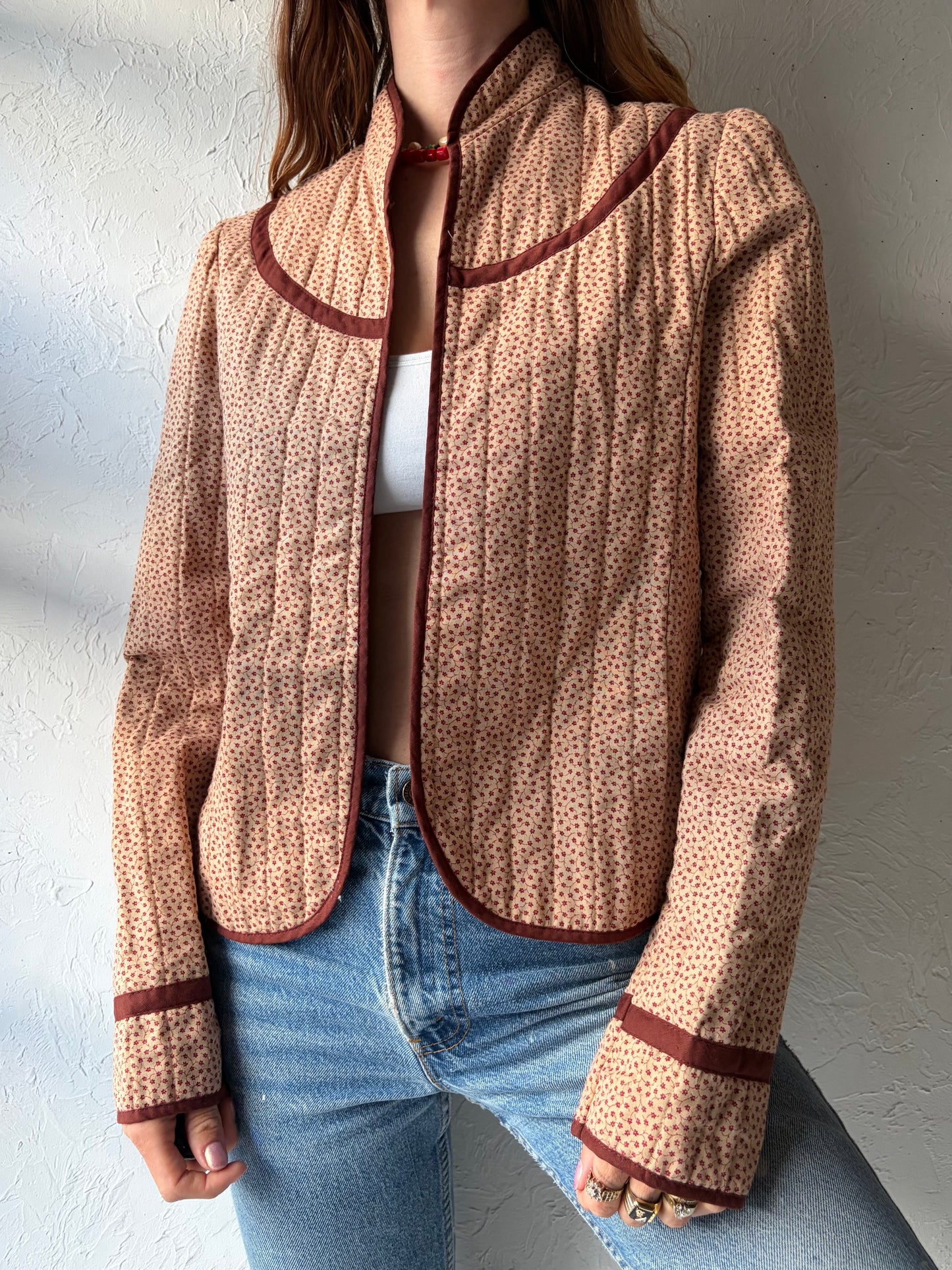 Vintage 'Talls by Robert' Quilted Floral Jacket / Small