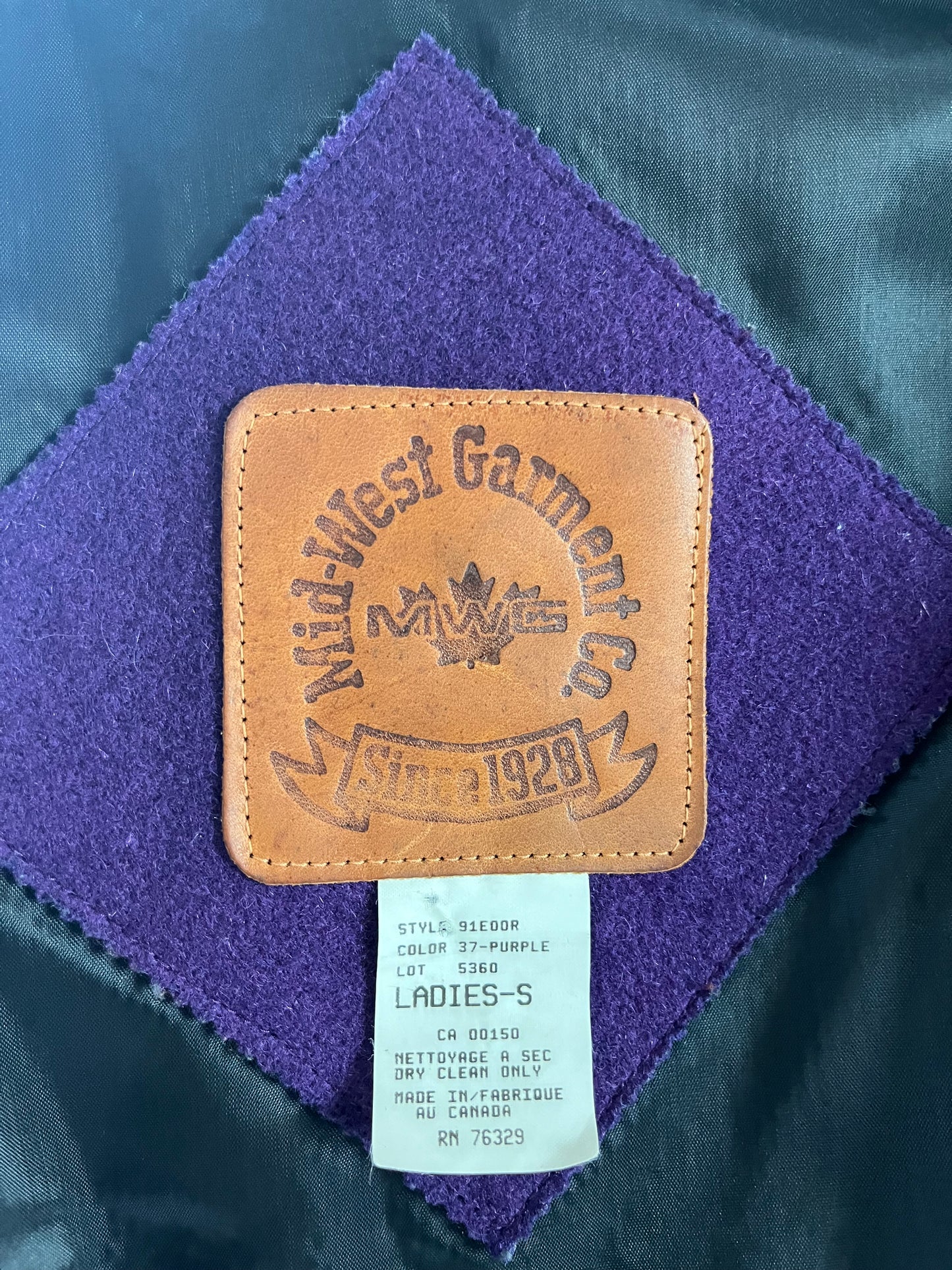 90s 'Midwest Garment' Purple Felt Western Jacket / Small