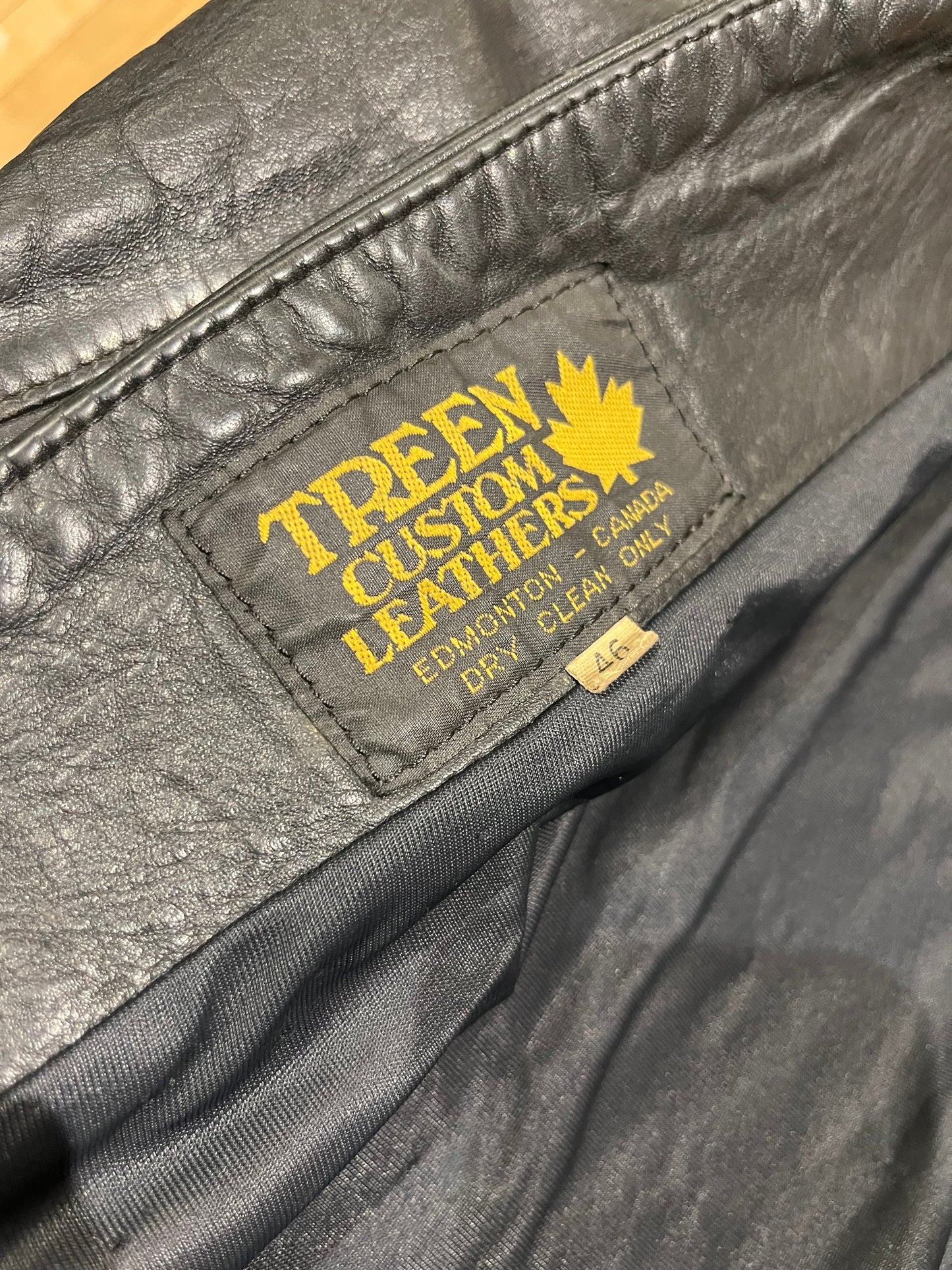 90s 'Treen' Heavy Duty Leather Moto Jacket / Large