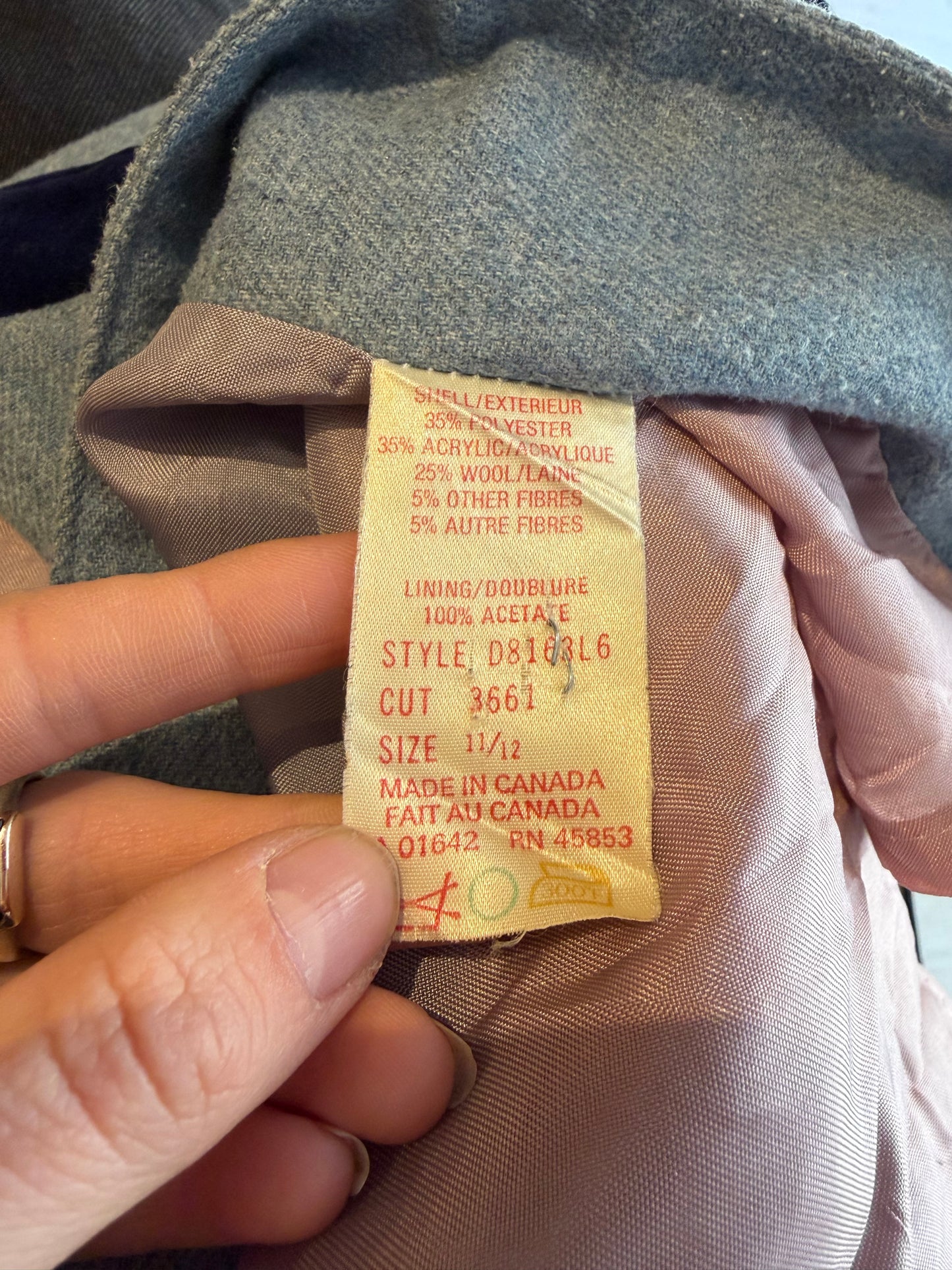 80s 'Chorus Line' Blue Two Tone Knit Winter Blazer Jacket / Medium