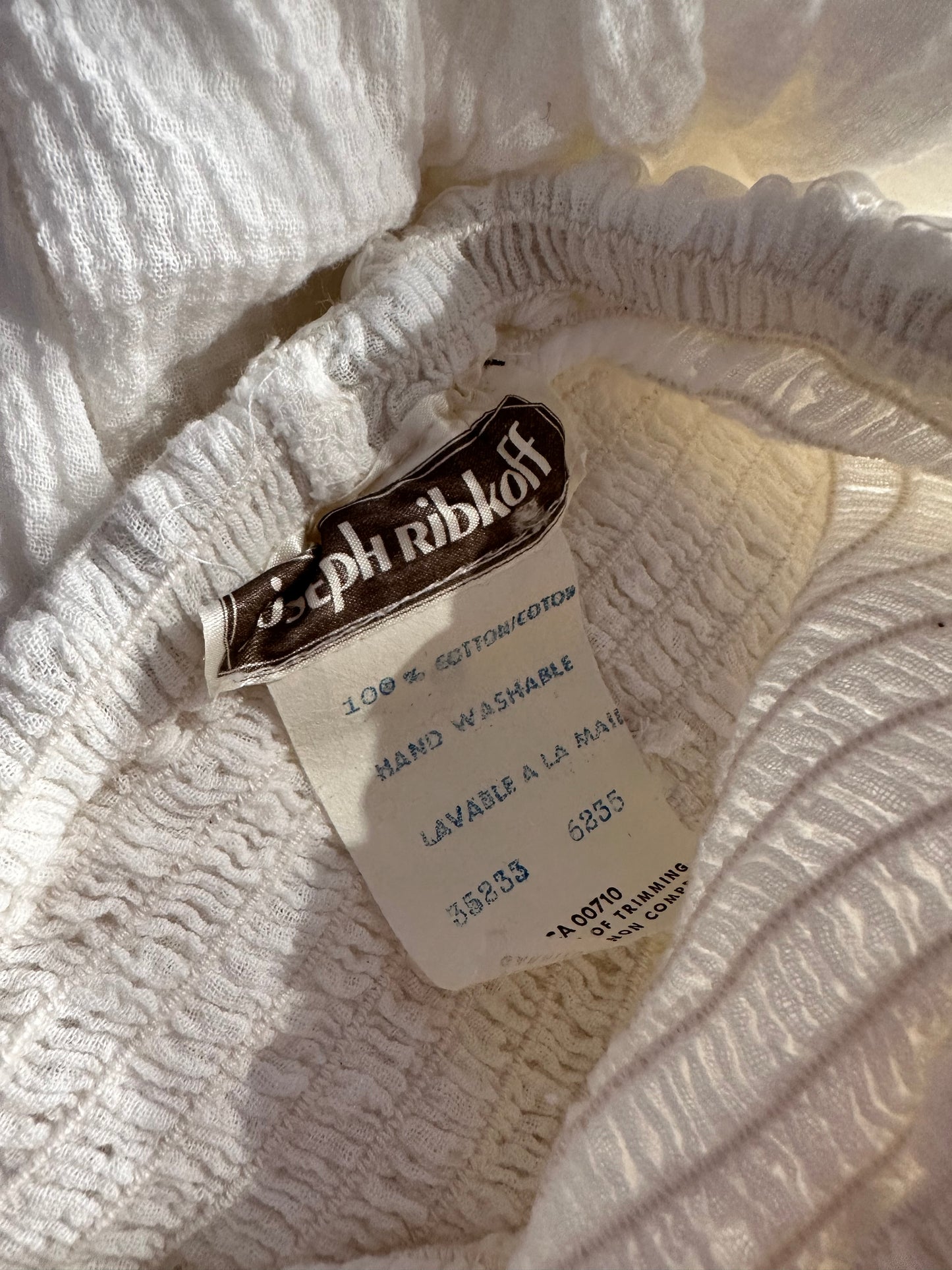 70s 'Joseph Ribkoff' White Strapless Maxi Dress / Small