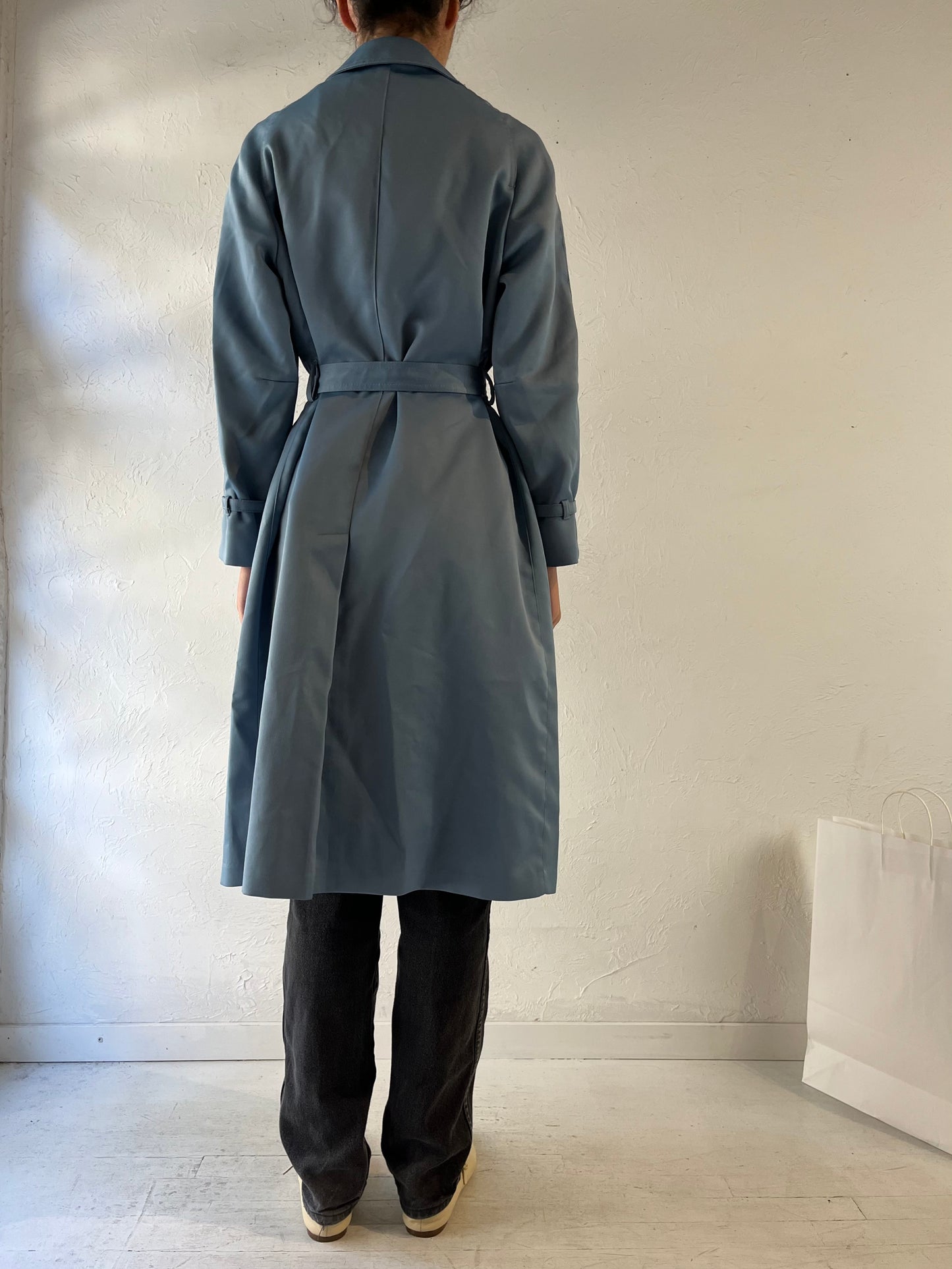 80s ‘London Fog’ Blue Trench Coat / Medium