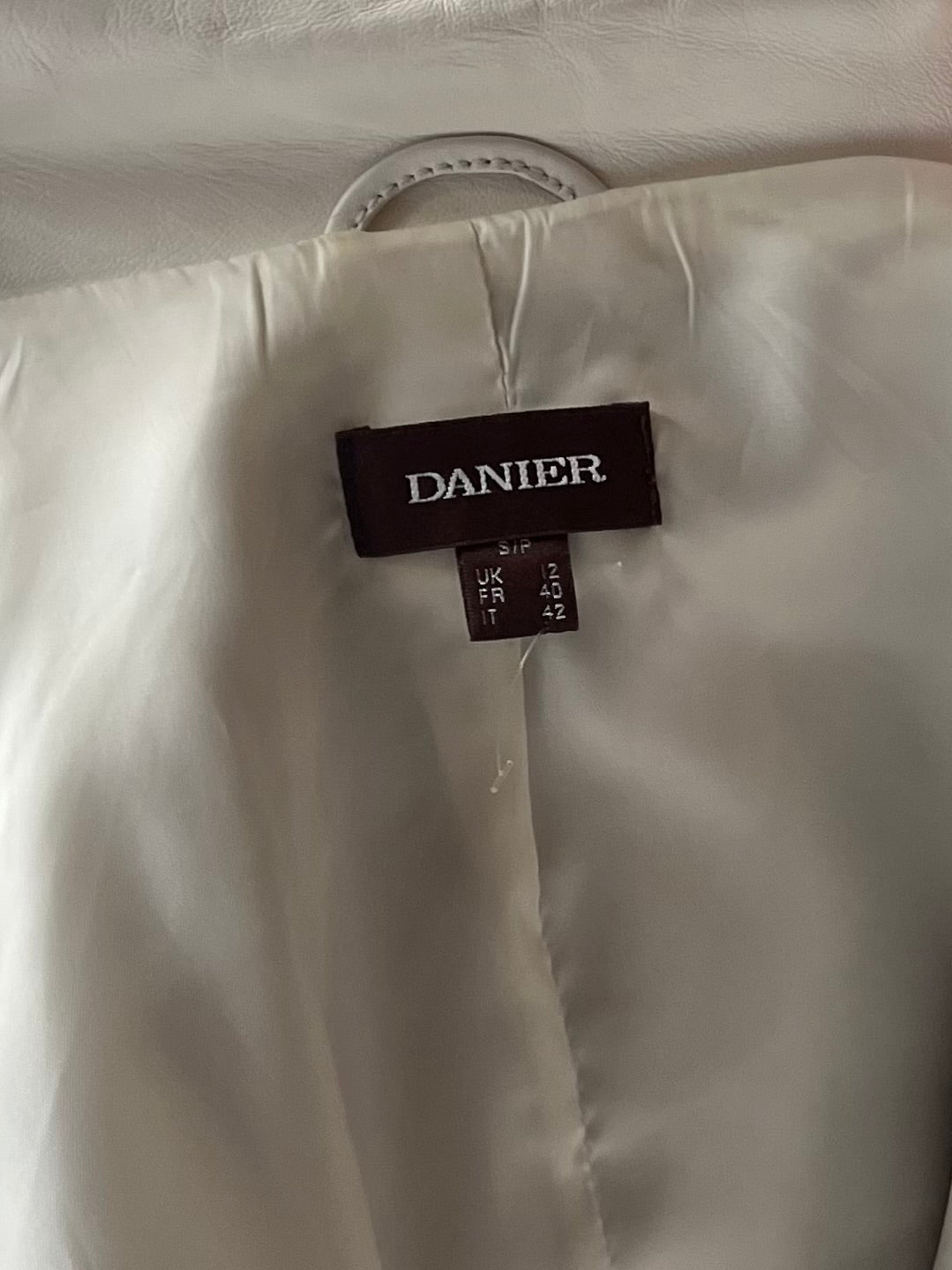 Y2K 'Danier' White Leather Retro Moto Minimalist Streetwear Jacket / Small