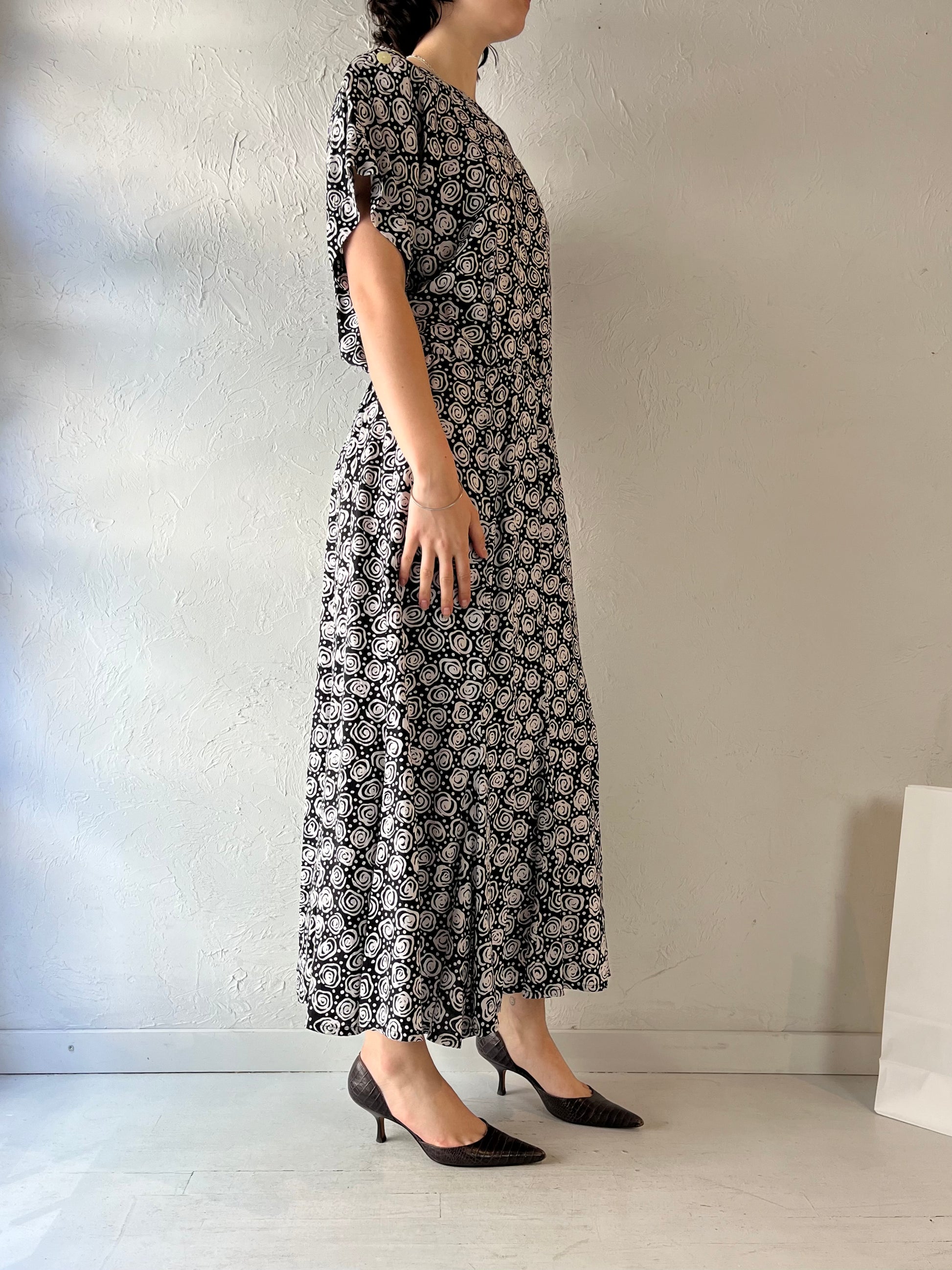 90s 'Liz Clairborne' Rayon Dress / Large