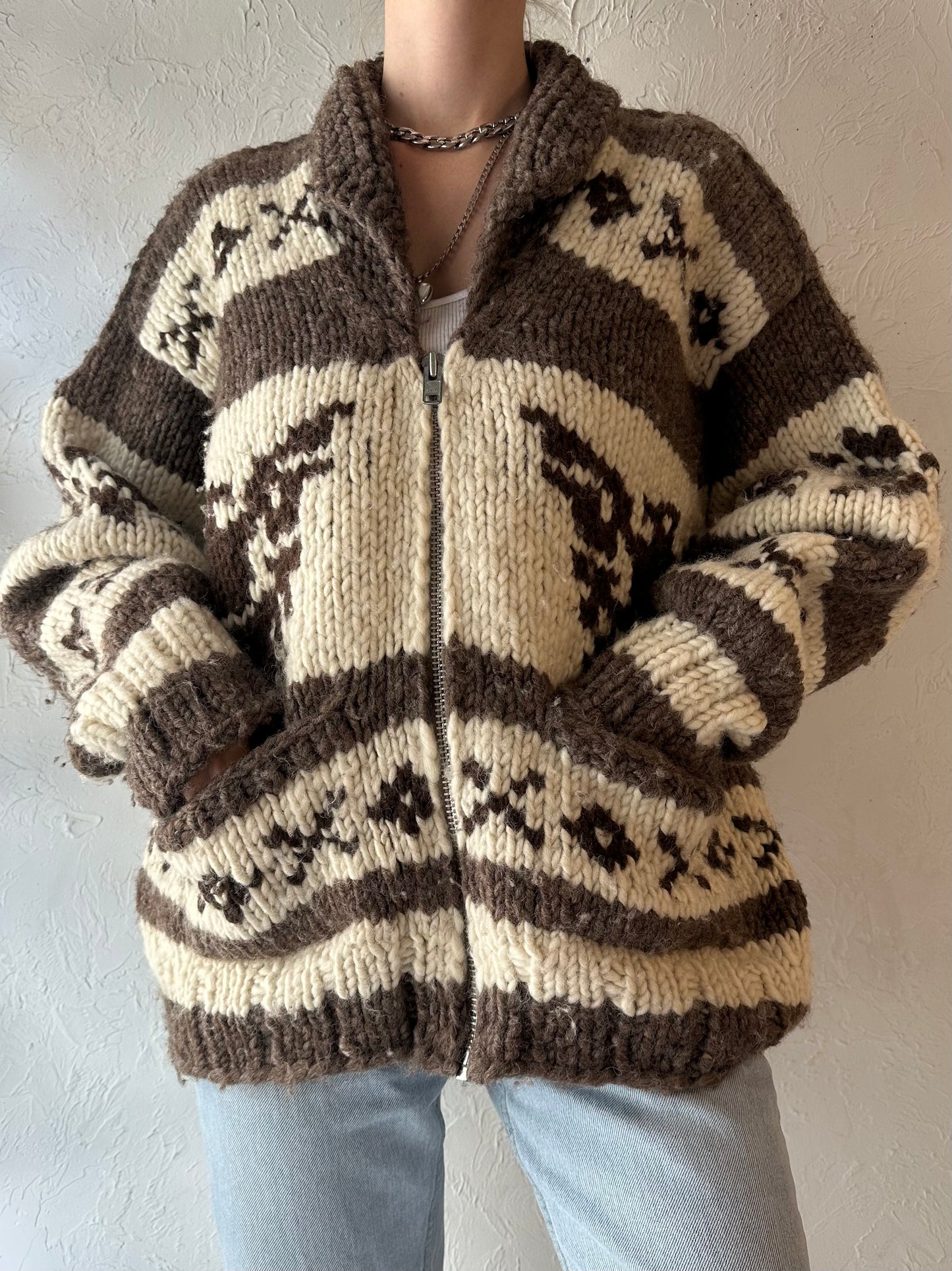 Vintage 'Hills' Wool Knit Eagle Sweater / Large