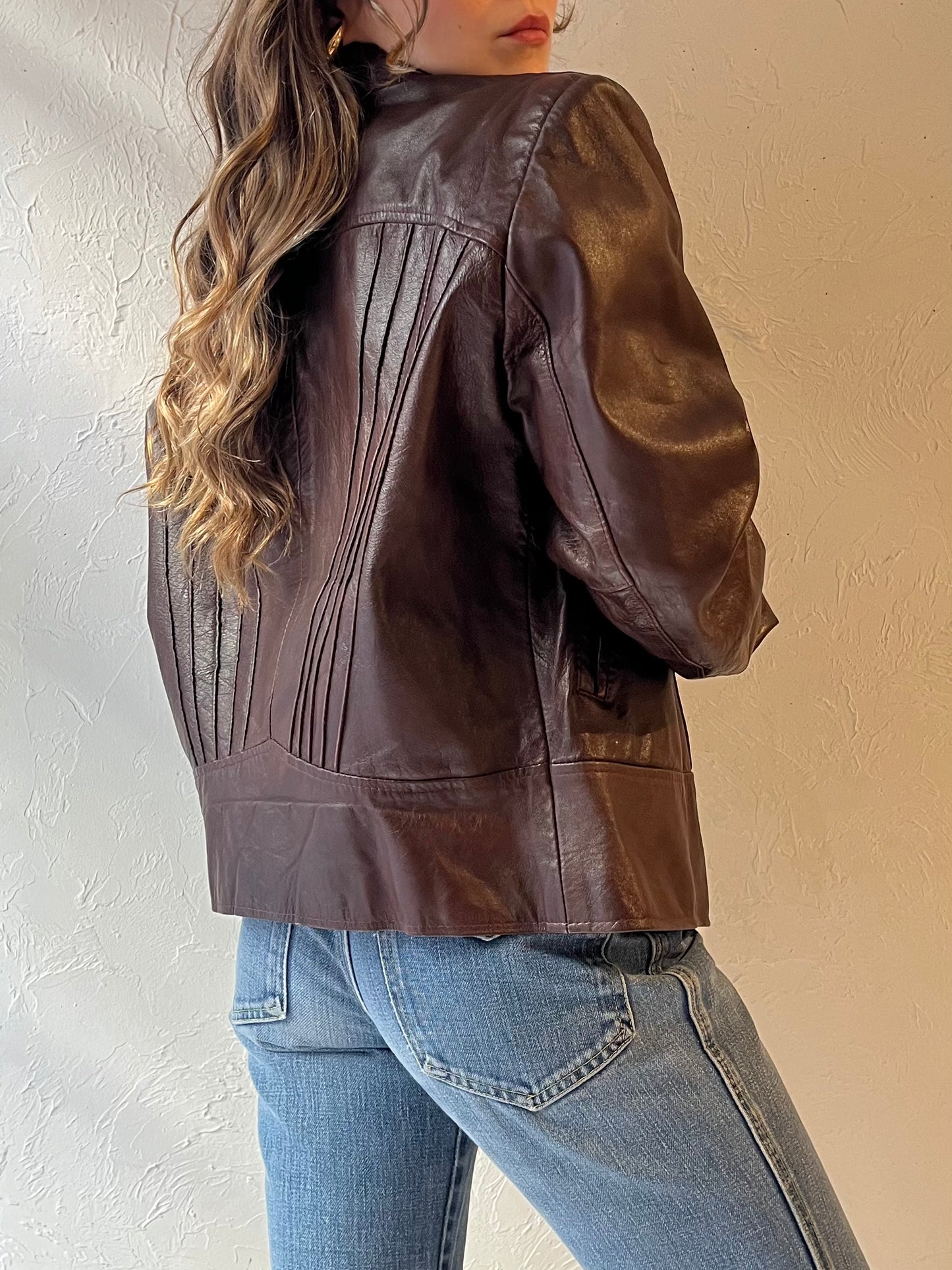 80s 'Boutique of Leathers' Brown Leather Jacket / Medium