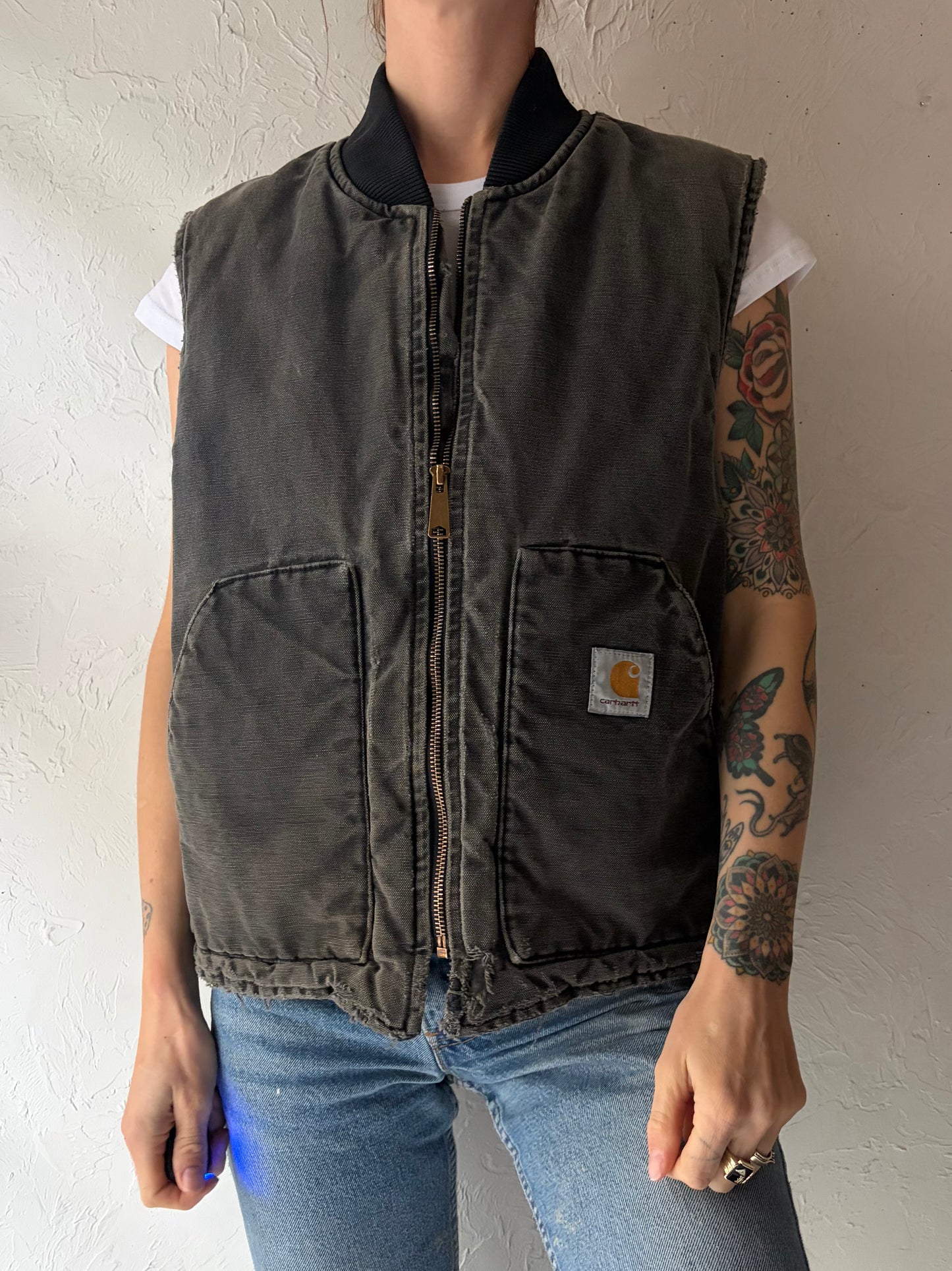 Vintage 'Carhartt' Workwear Denim Vest / Small