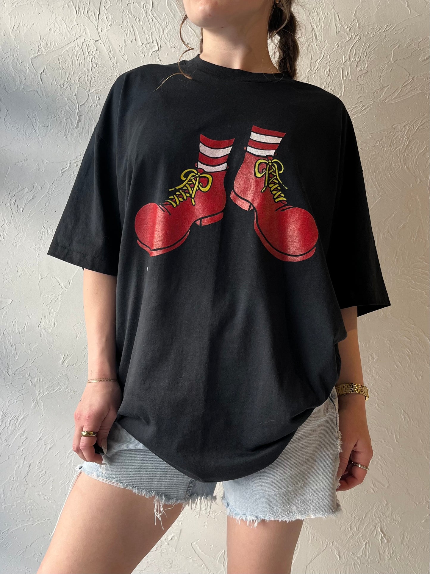 90s / Y2k 'Hanes' Black McDonalds T Shirt / XL