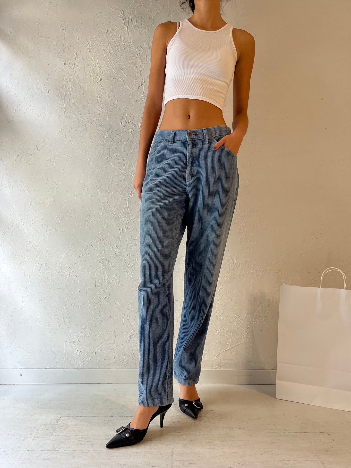 90s 'Lee' Blue Corduroy Pants / Medium