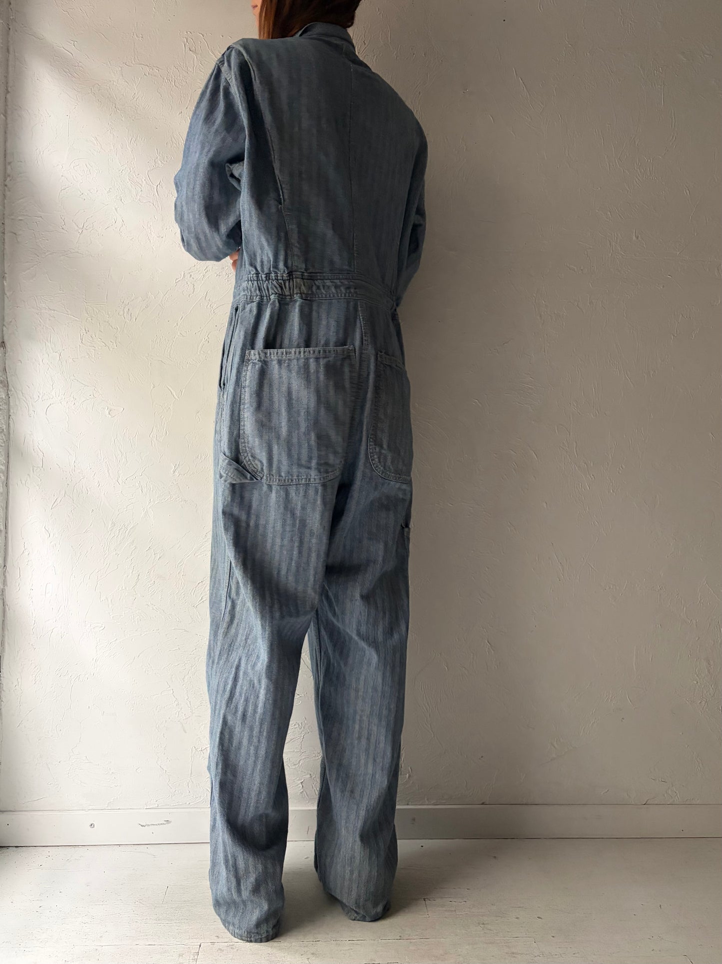 Vintage 1980s 'Big Mac' Blue Denim Work Wear Coveralls Boiler Suit / Medium
