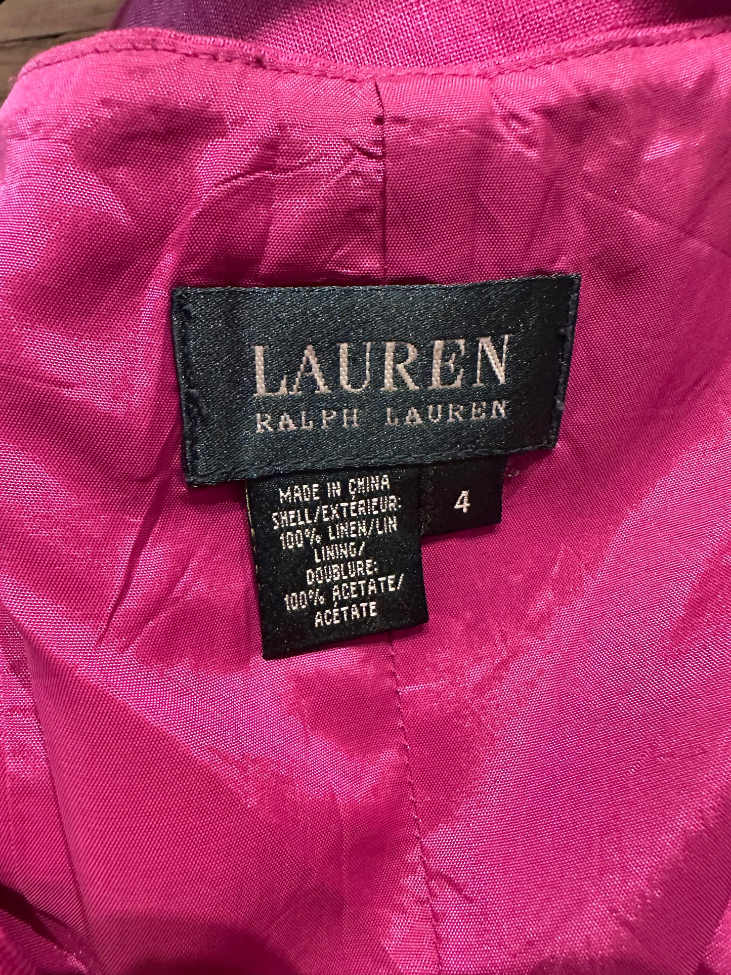Y2k 'Ralph Lauren' Pink Linen Dress / Small