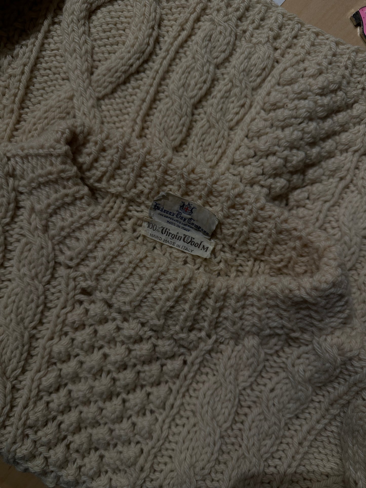 70s 'Hudsons Bay' Virgin Wool Fishermans Sweater / Medium