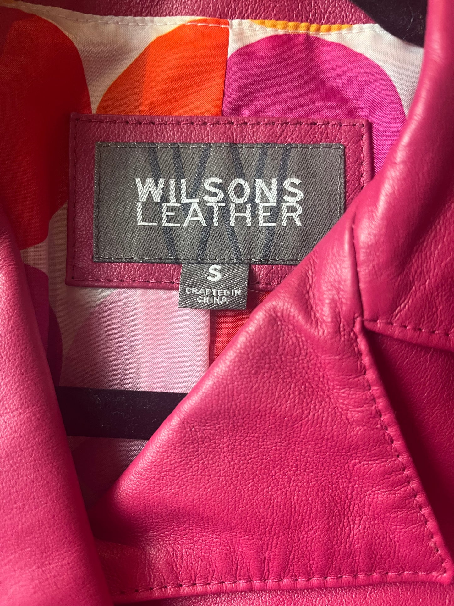 Y2k 'Wilsons' Pink Leather Jacket / Small