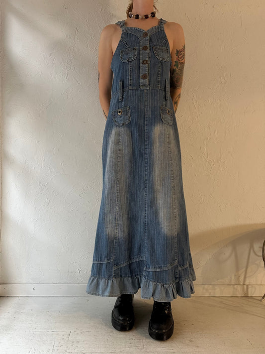Y2k Denim Maxi Dress / Medium