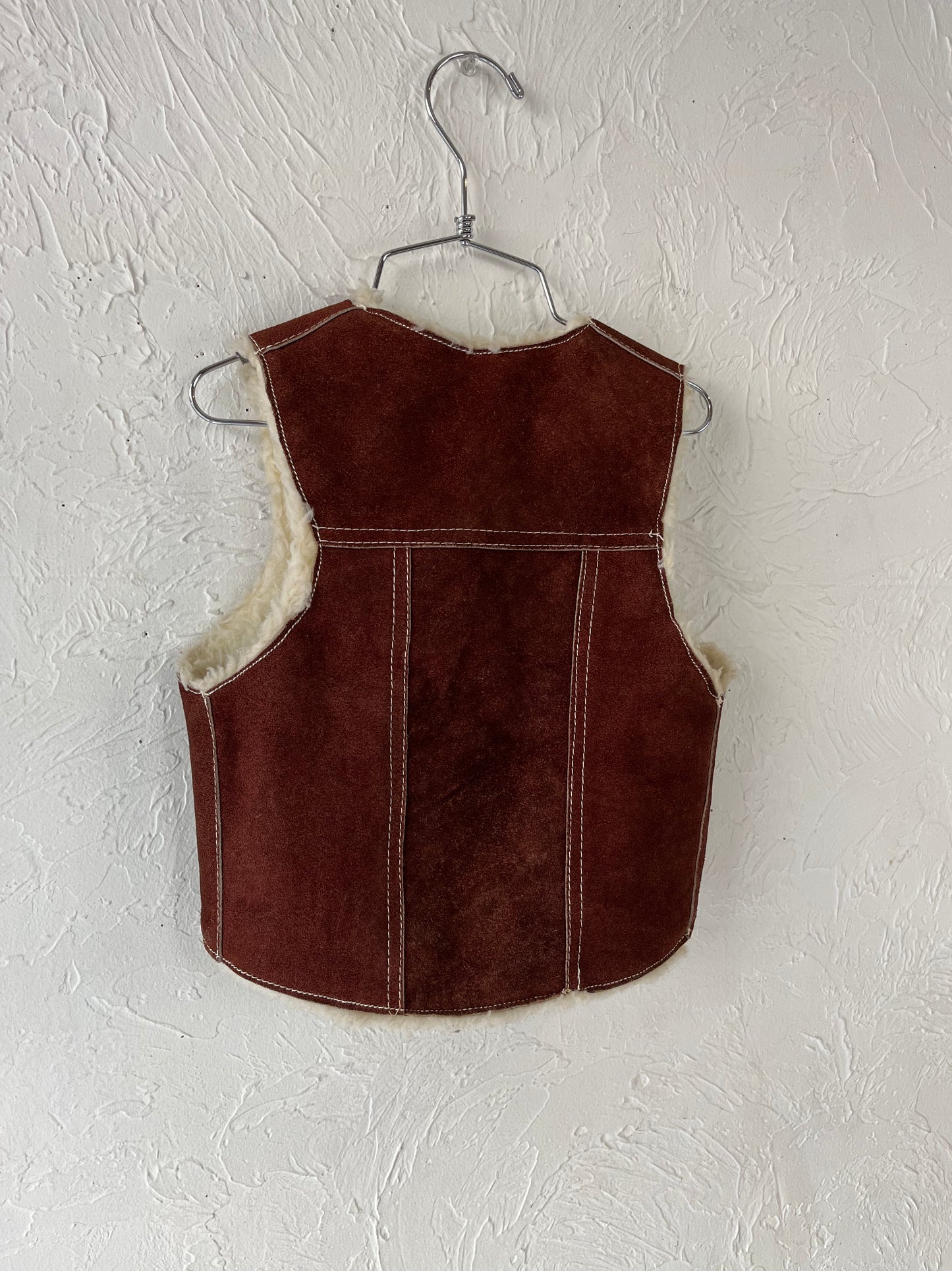 Vintage 'Genuine Leather' Suede Leather Kids Vest / 5T