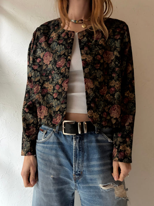 90s 'Brittany Nicole' Floral Jacket / Large