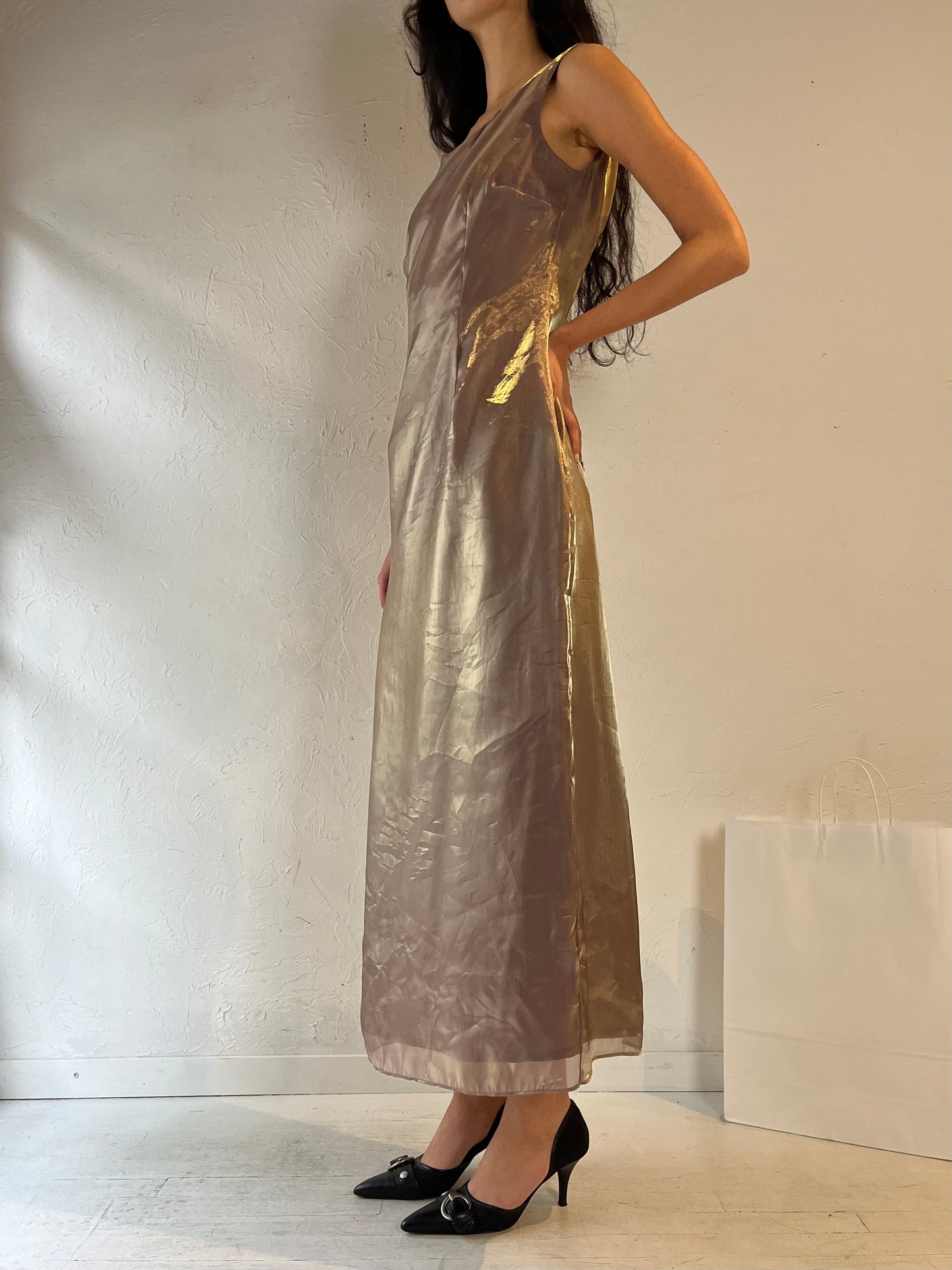 90s ‘Cartise’ Shiny Maxi Dress / Medium