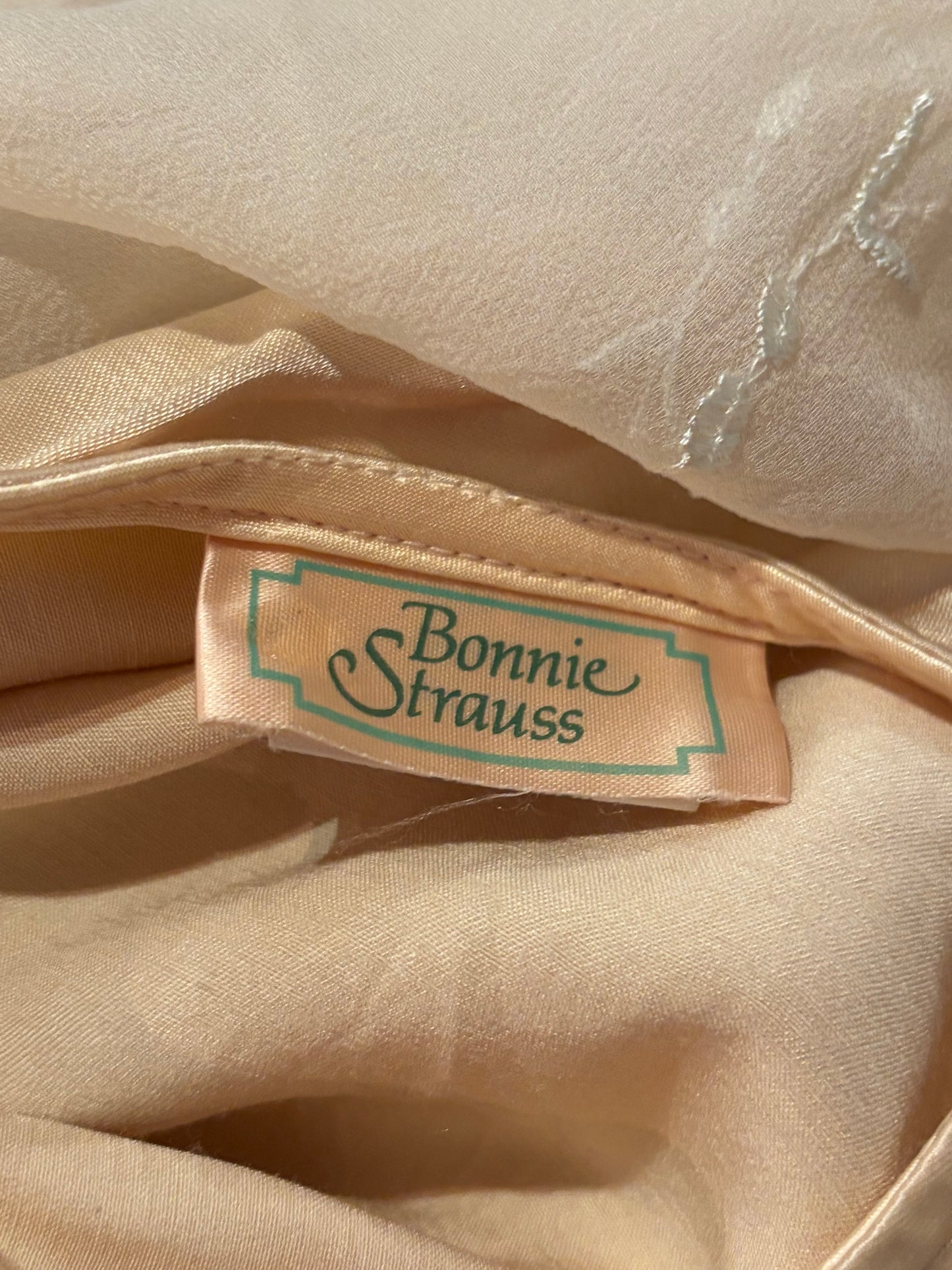 80 'Bonnie Straus' Cream Silk Floral Dress / Small