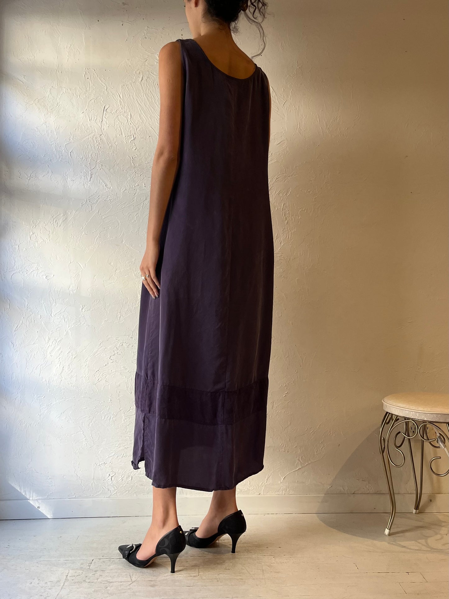 90s ‘Liz Claiborne’ Purple Silky Dress / Medium
