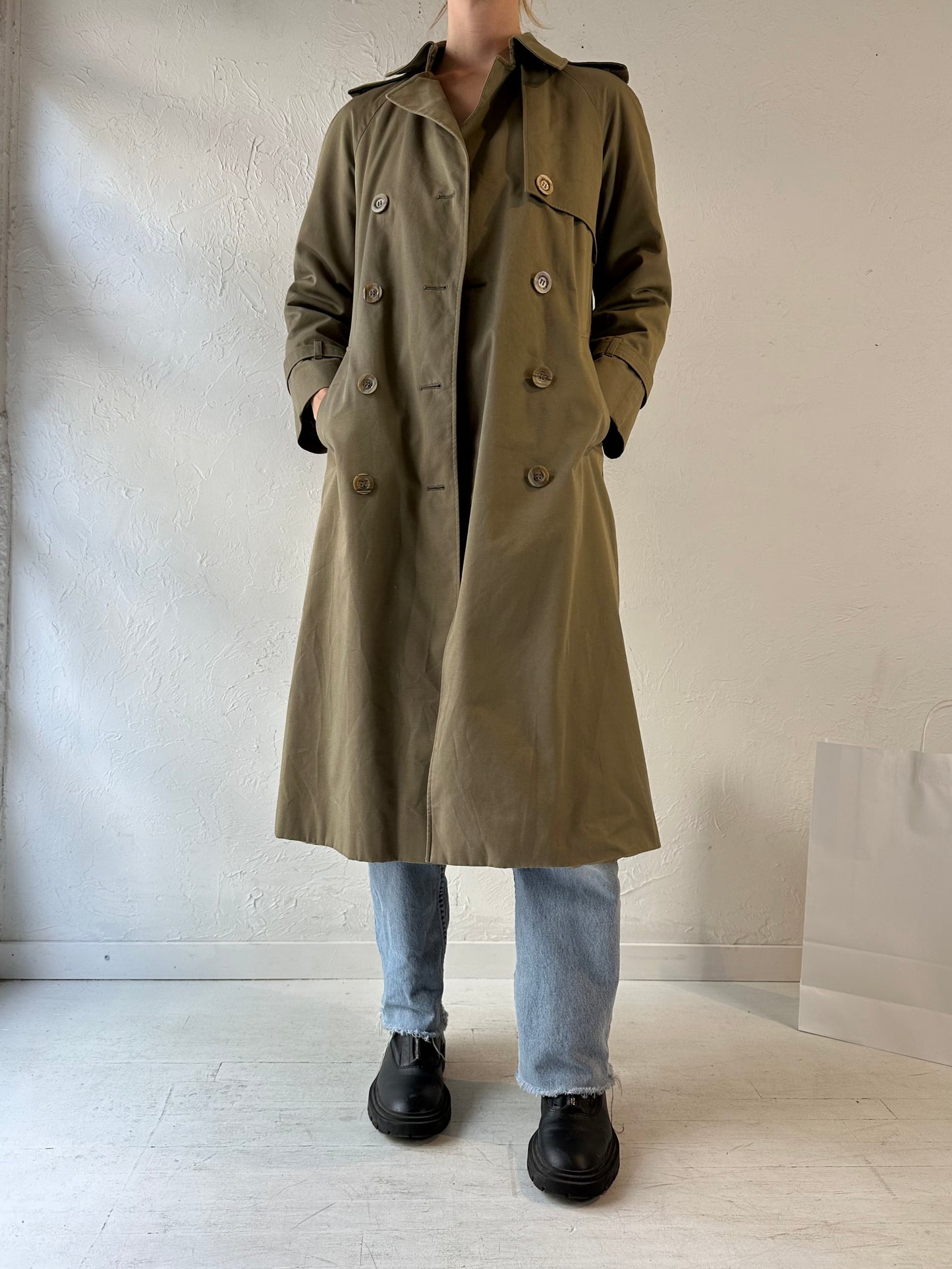 Vintage 'Aquascutum' Beige Trench Coat / Small