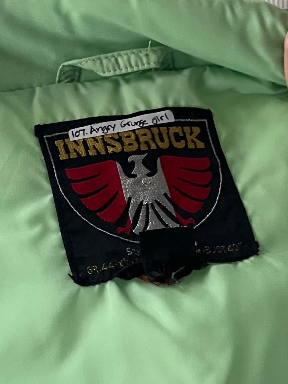 70s 'Innsbruck' Green Winter Puffer Jacket / Small