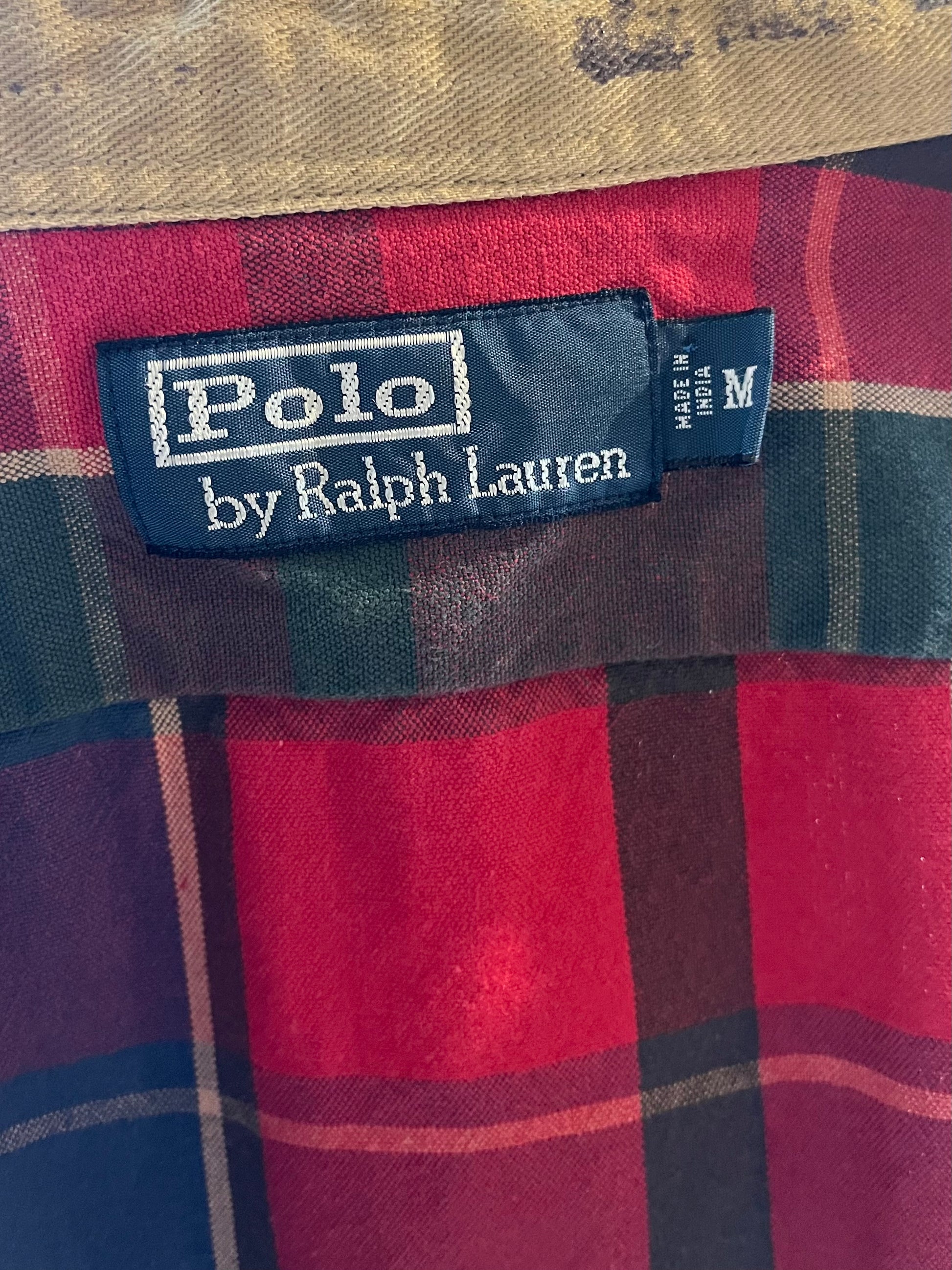 Y2K ‘Ralph Lauren’ Red Plaid Button Up Cotton Shirt / Medium