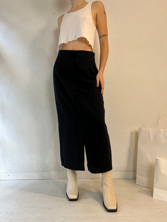 90s 'Beechers Brook' Black Button Up Skirt / Medium