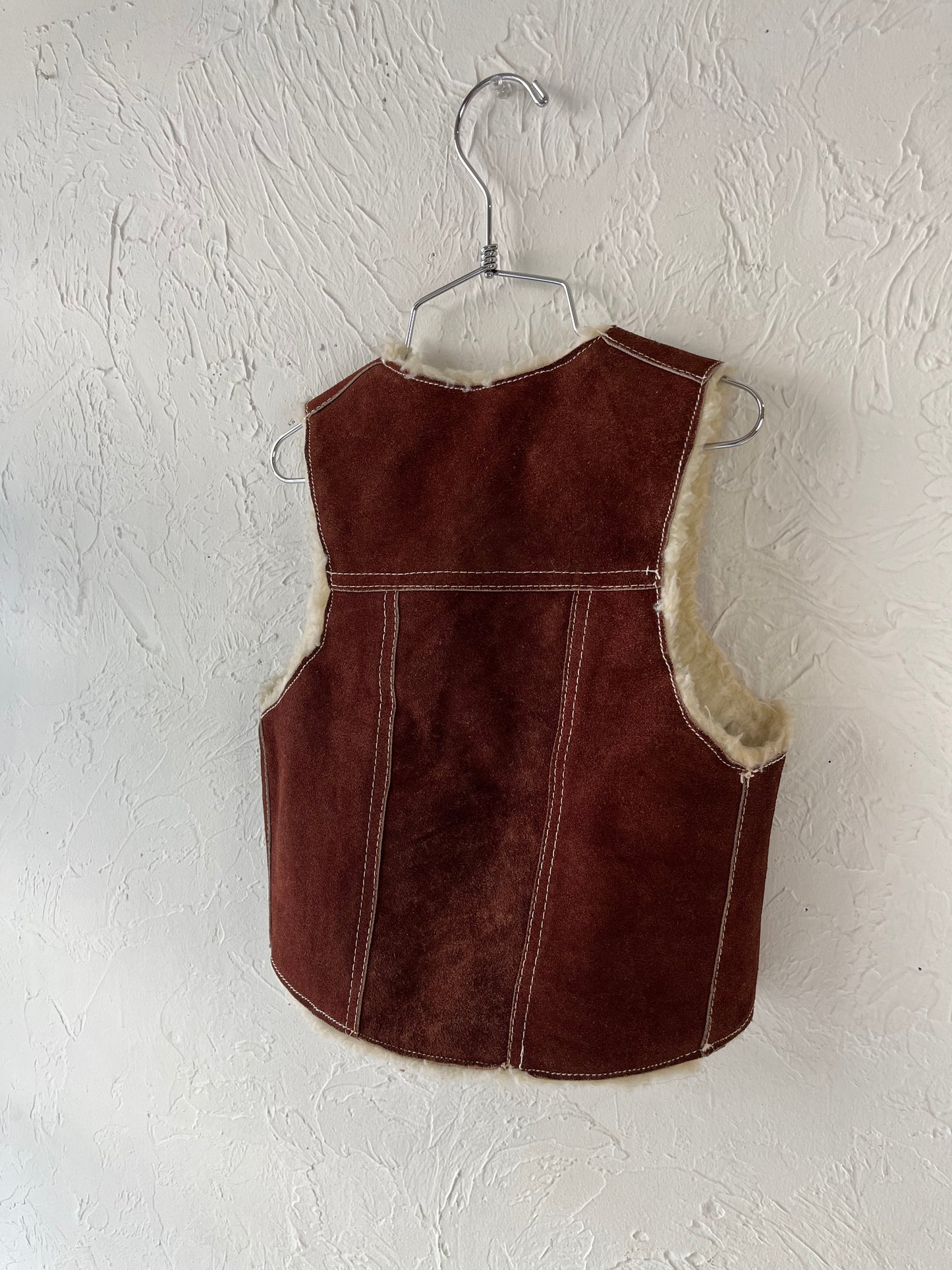 Vintage 'Genuine Leather' Suede Leather Kids Vest / 5T