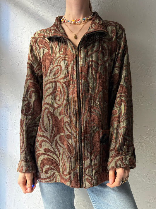 Vintage Brown Tapestry Jacket / Large