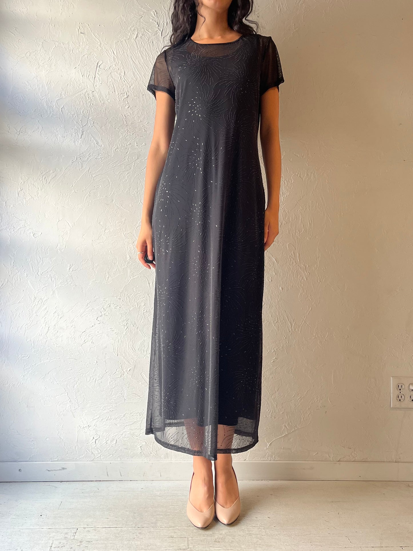 90s 'Byer Too' Black Embellished Dress / Small