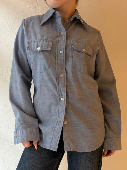 70s 'Levis' Embroidered Mushroom Shirt / Small