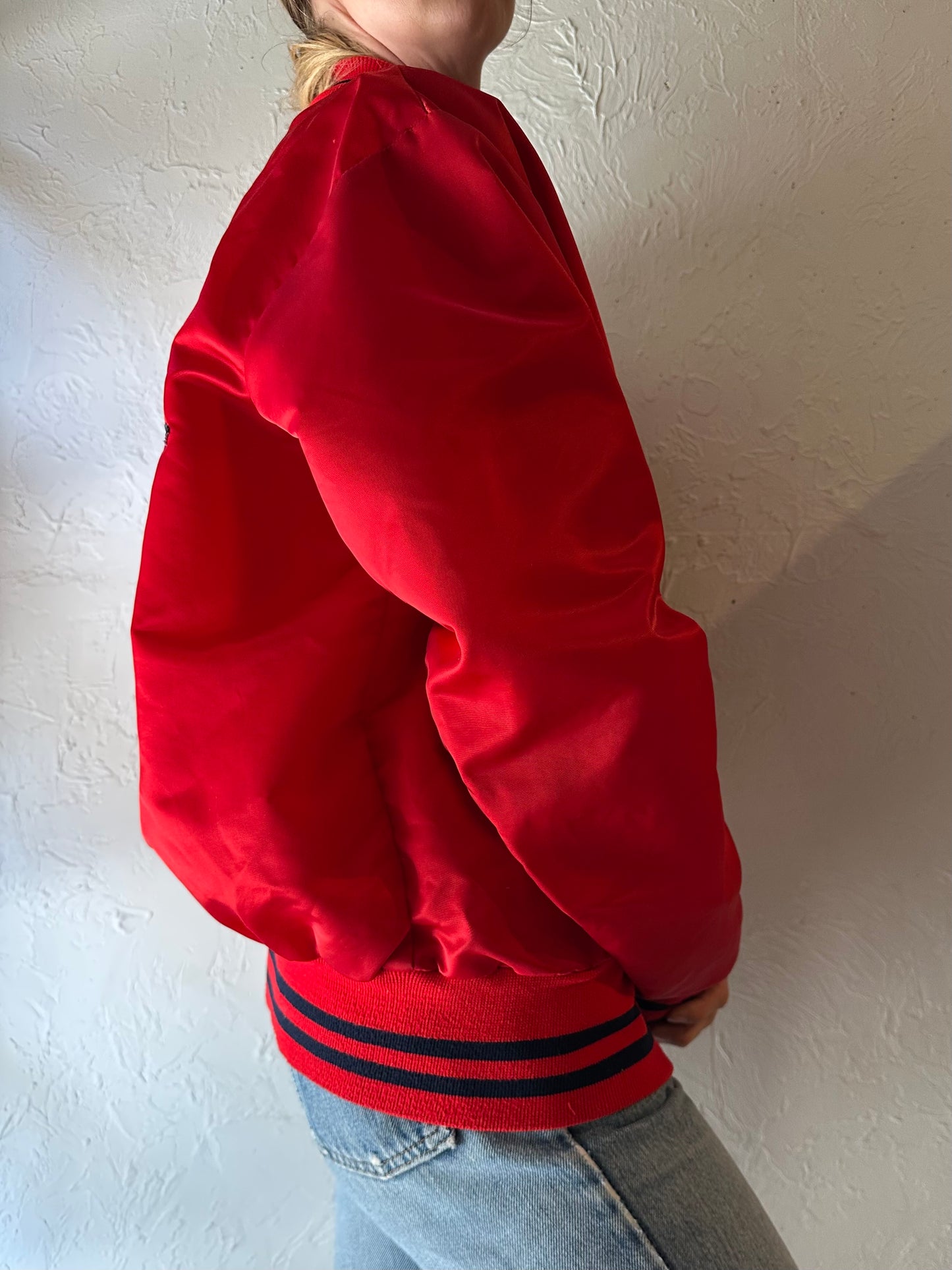 90s ‘Cardinals’ Red Bomber Jacket / Large