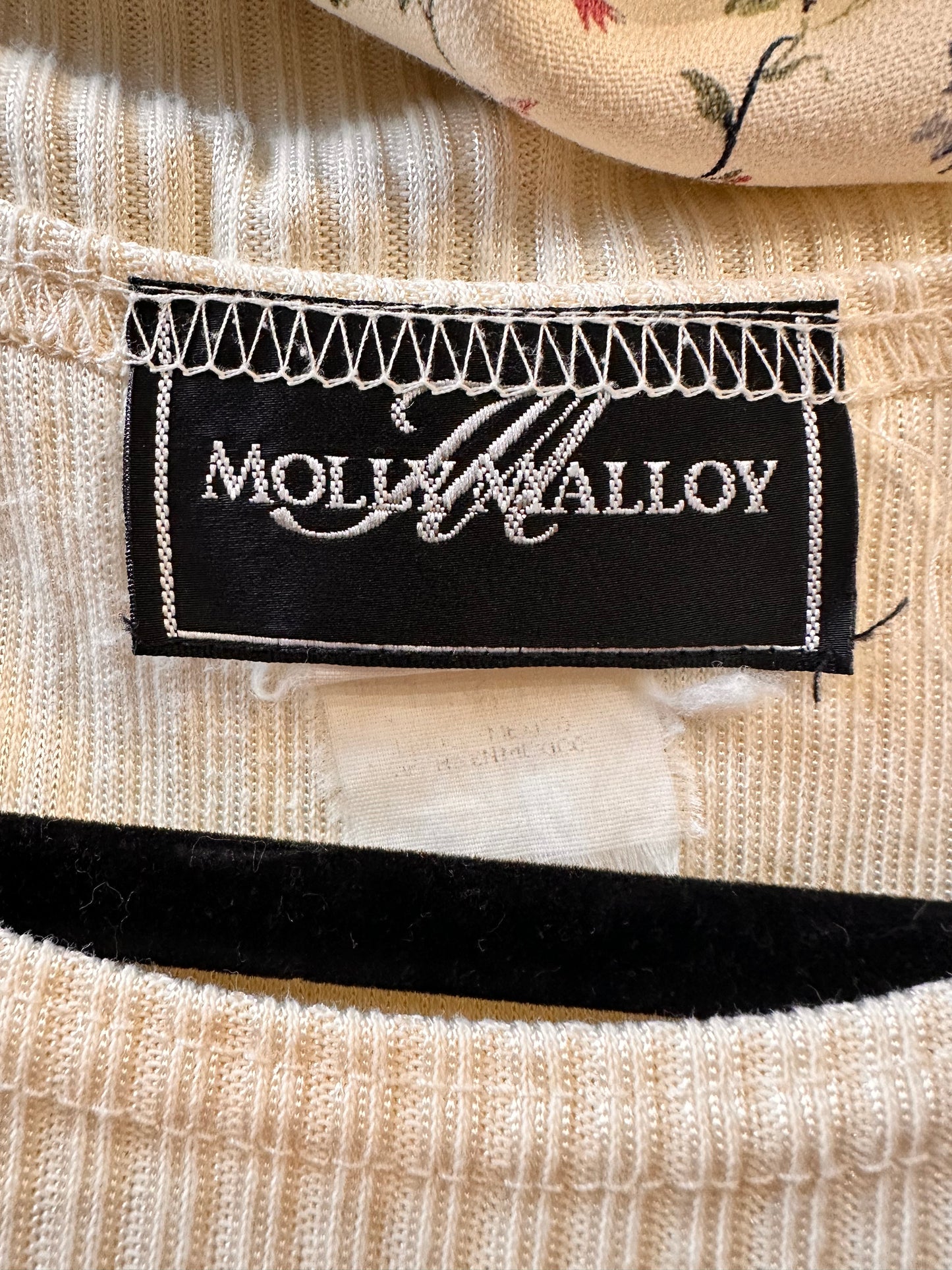90s 'Molly Malloy' Cream Dress / Medium