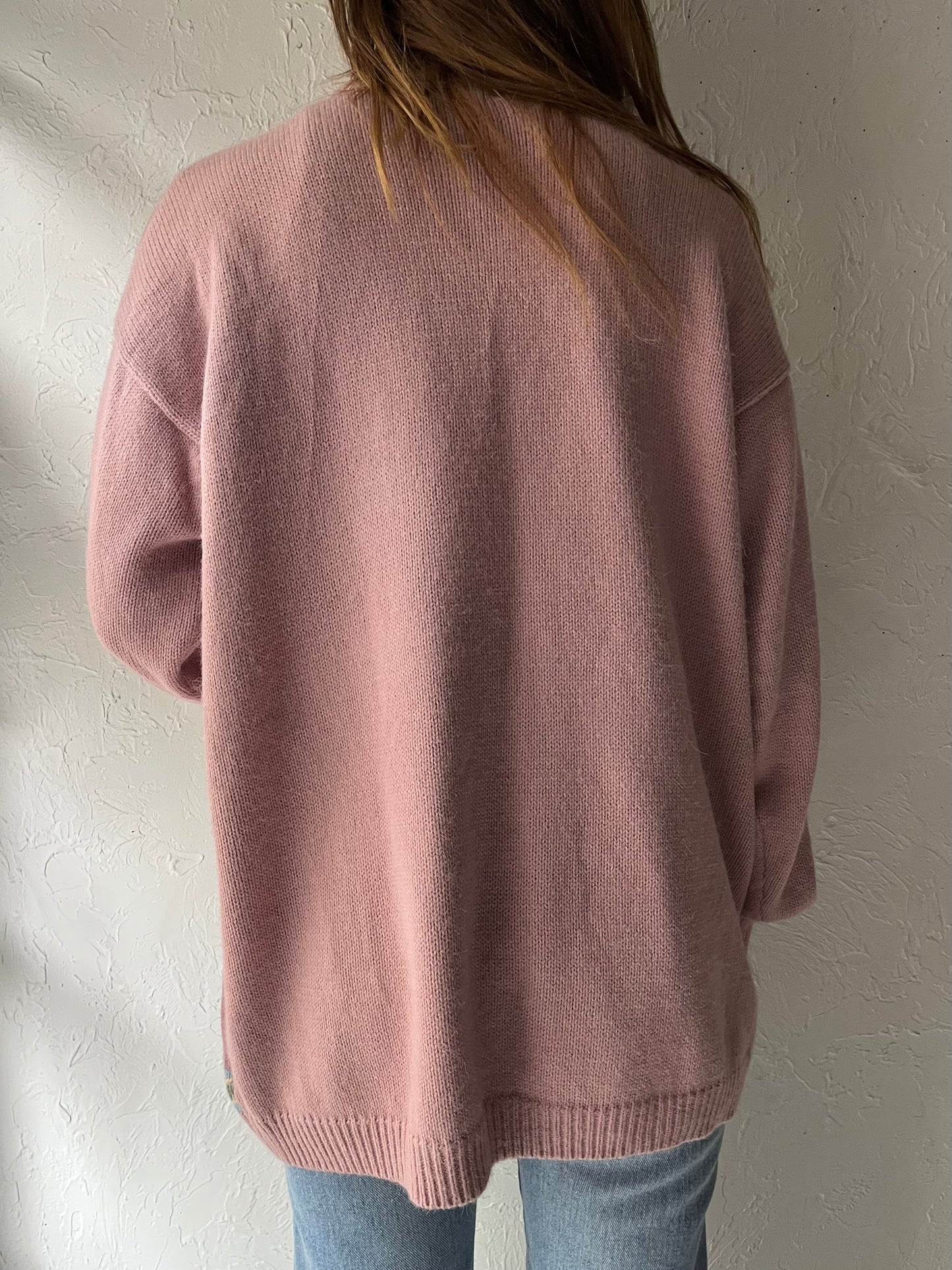 80s 'Alfred Dunner' Purple Bow Sweater / XL