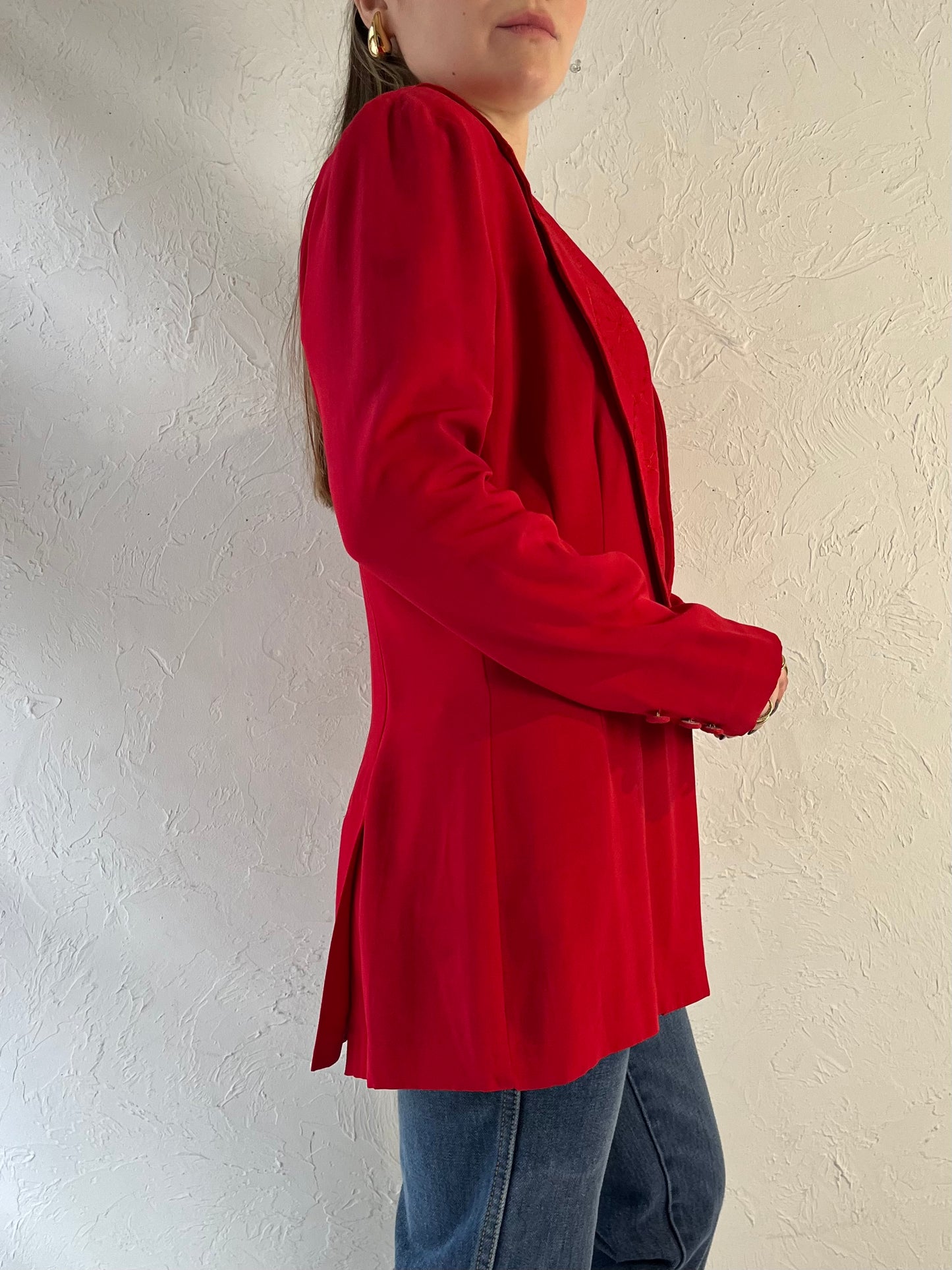 90s ‘Tap Dance’ Red Blazer Jacket / Small