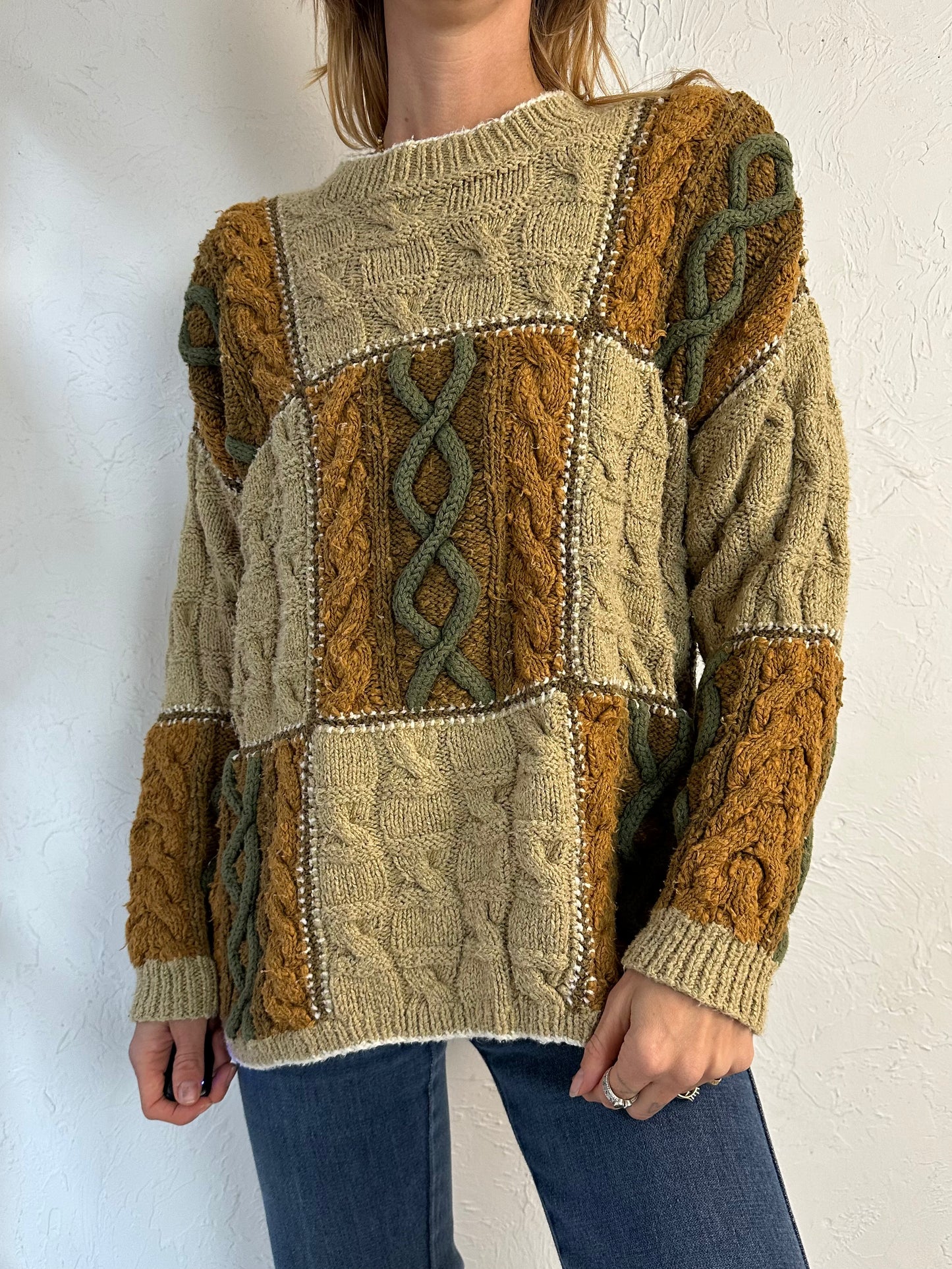 90s 'Liz Claiborne' Cable Knit Sweater / Large