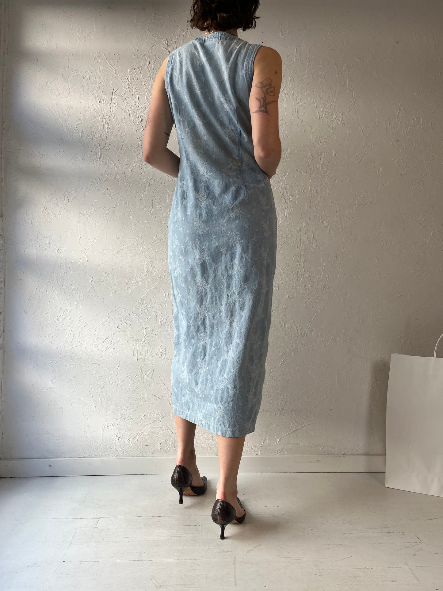 90s 'Liz Clairborne' Button Up Denim Dress / Small