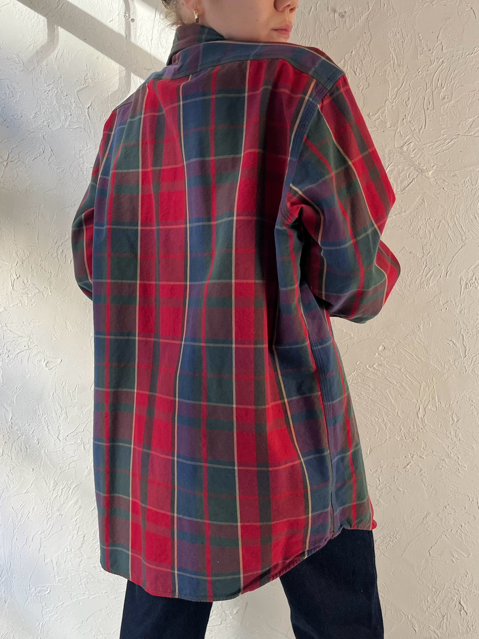 Y2K ‘Ralph Lauren’ Red Plaid Button Up Cotton Shirt / Medium