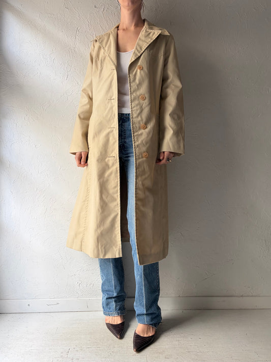80s 'Brown' Vintage Classic Spring Trench Coat / Small