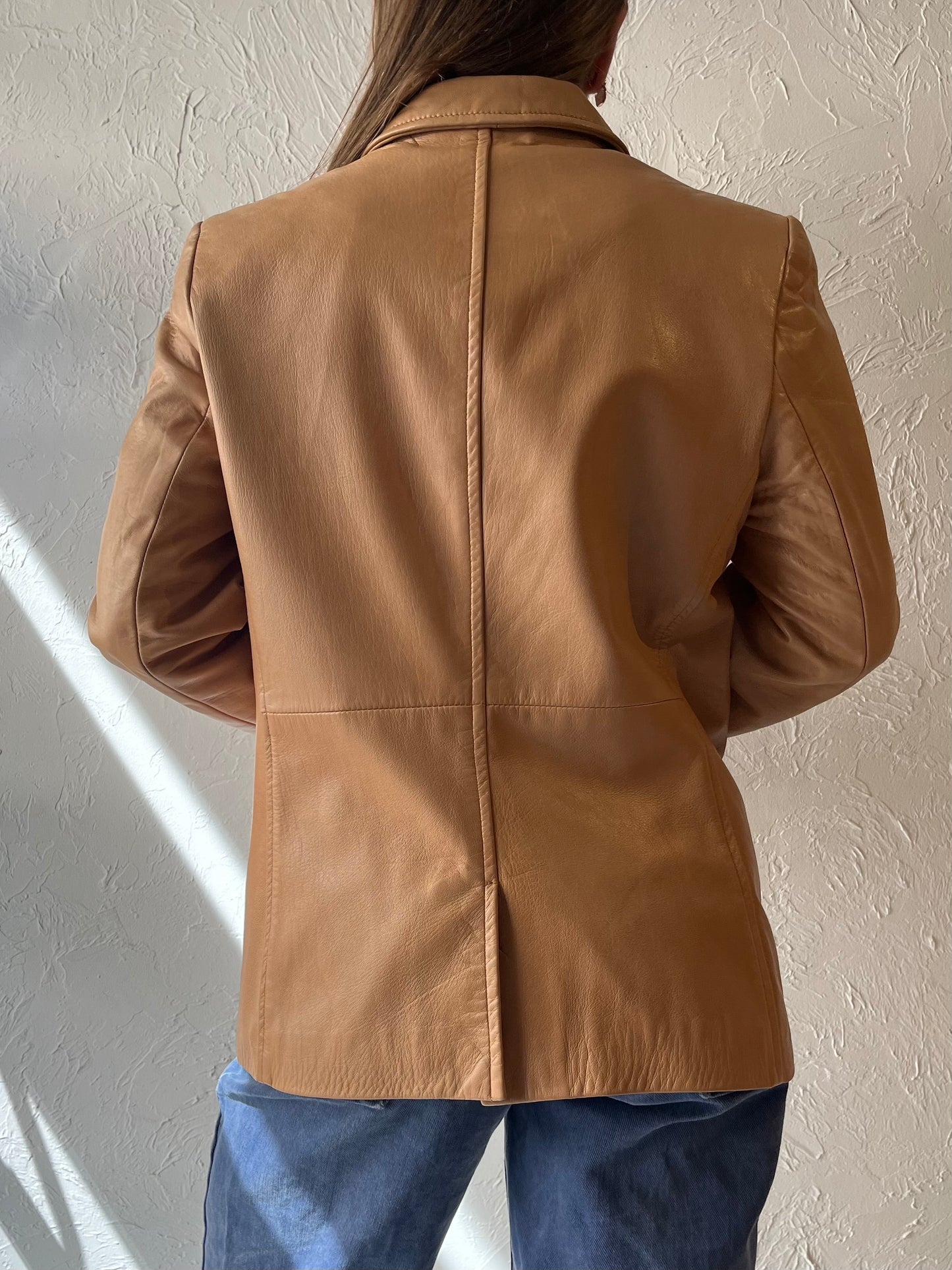 90s 'Danier' Brown Leather Jacket / Medium