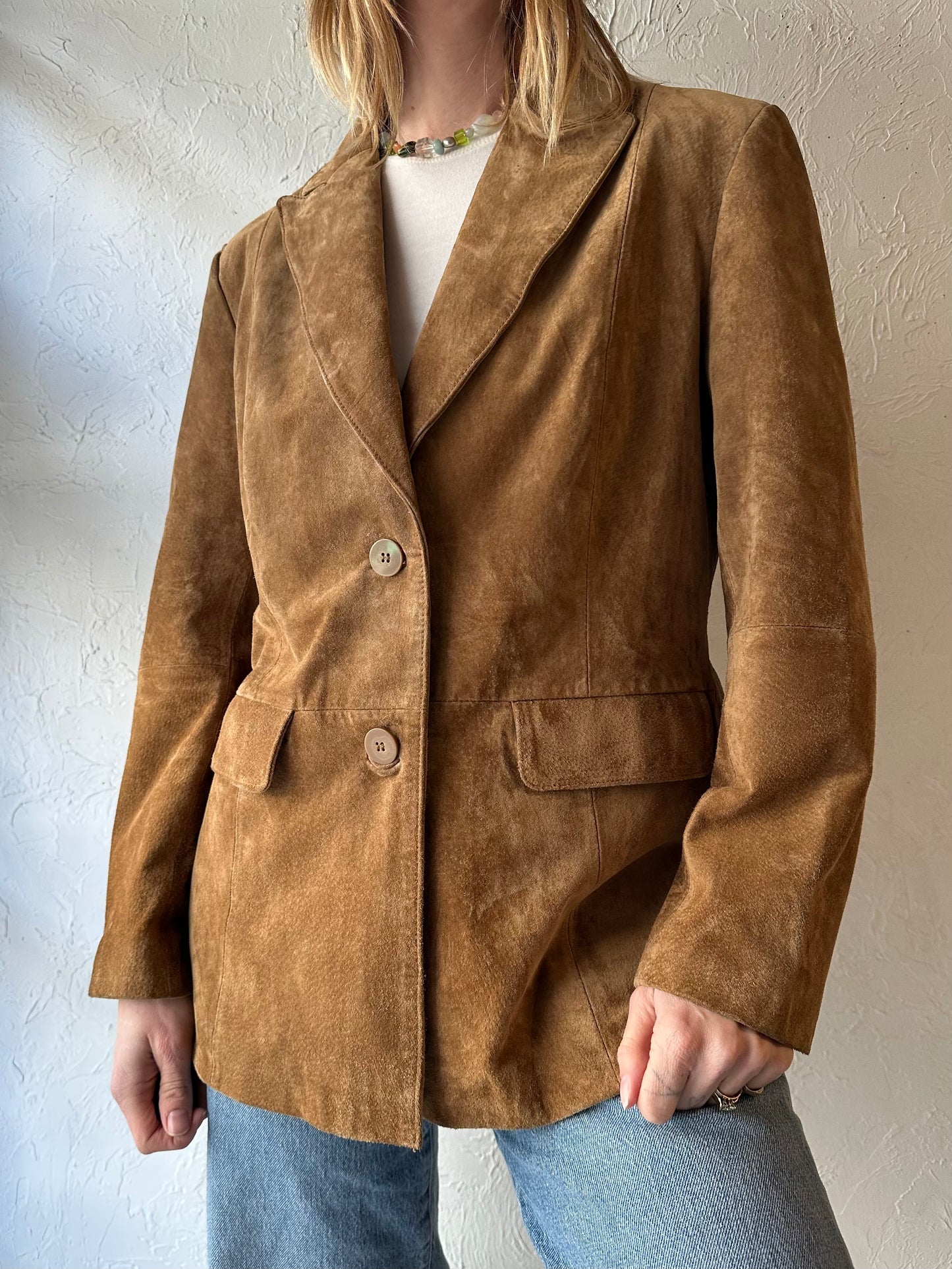 Y2K ‘AR’ Brown Suede Leather Jacket / Medium