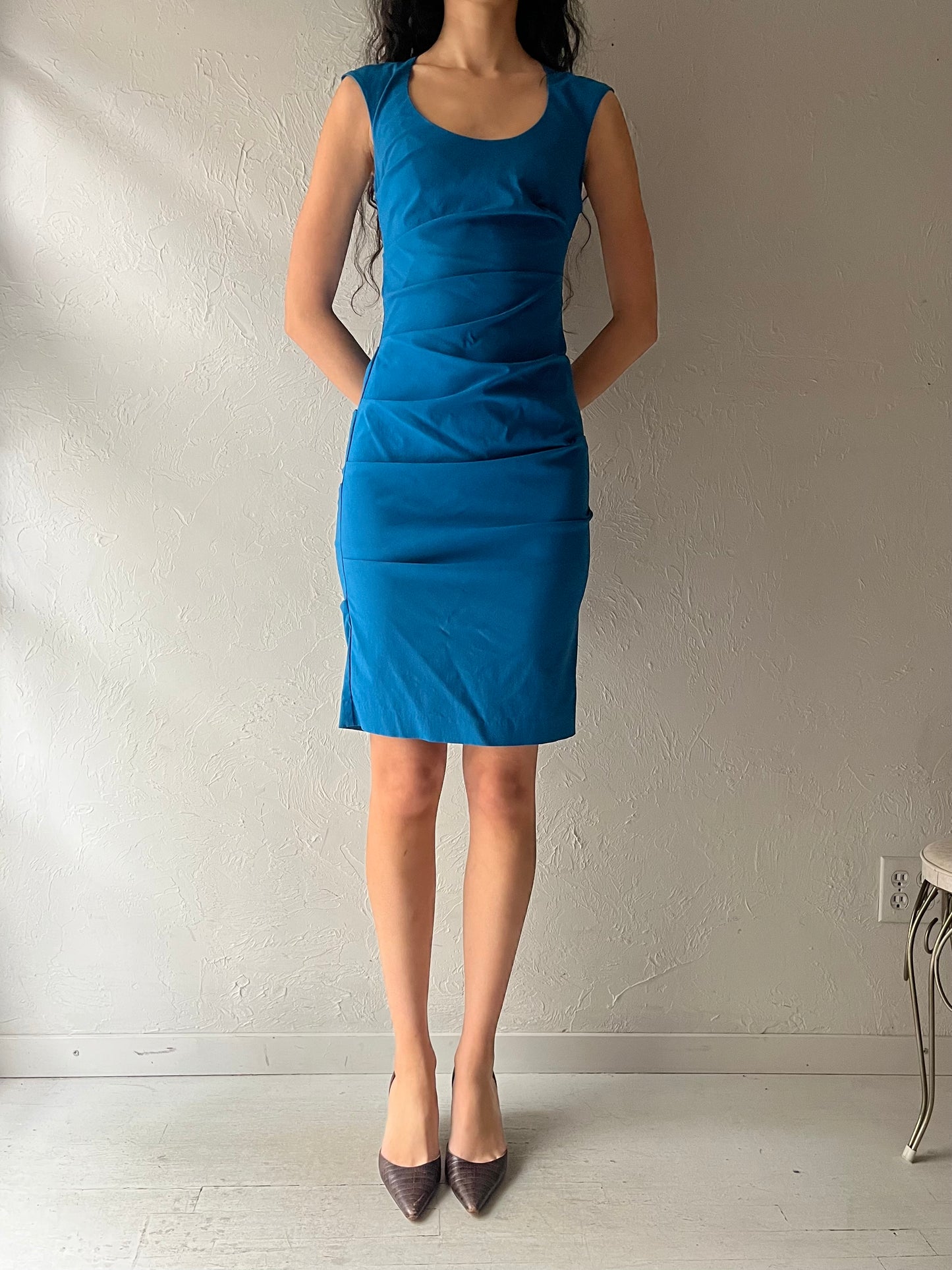 Y2k 'Le Chateau' Turquoise Mini Dress / Small